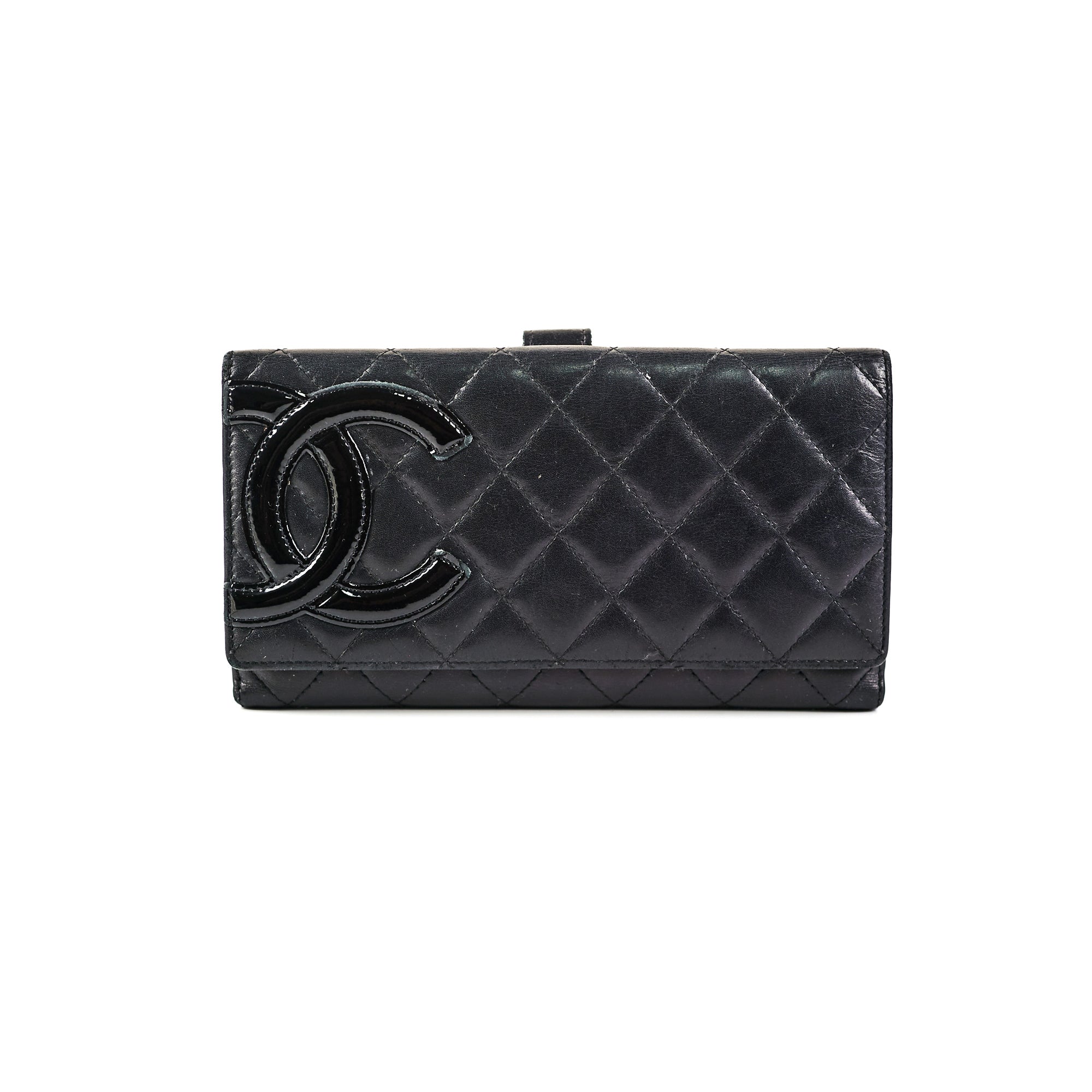 Chanel Quilted Cambon Wallet for Women - Black Leather Designer Wallet with CC Logo - Perfect for Everyday Use, Travel & Luxury Gift Giving