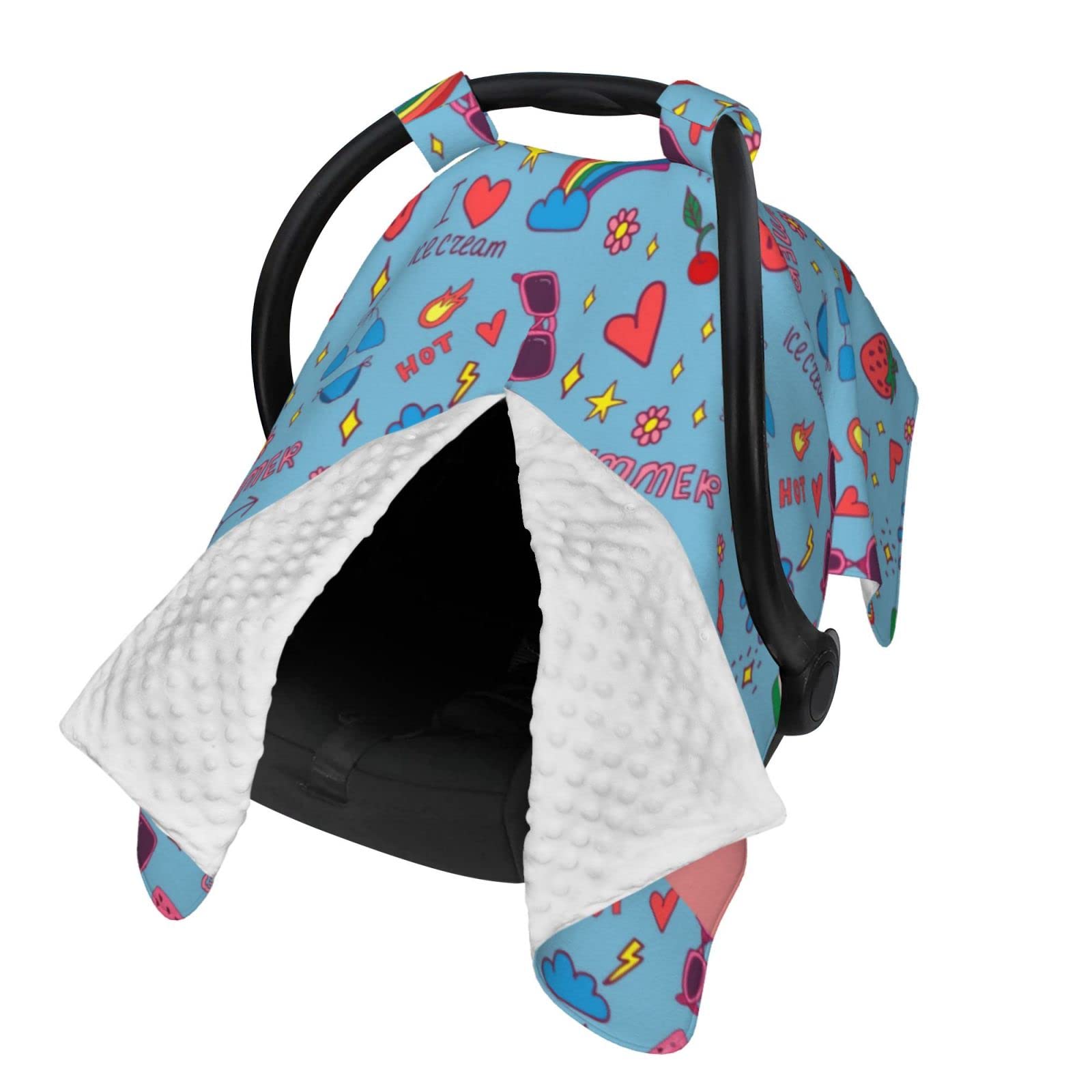 Personalized Baby Car Seat Cover with Name - Custom Infant Car Seat Canopy for Boys & Girls - Soft Nursing & Breastfeeding Cover for Newborns - Perfect for Travel, Shopping & Daily Outings