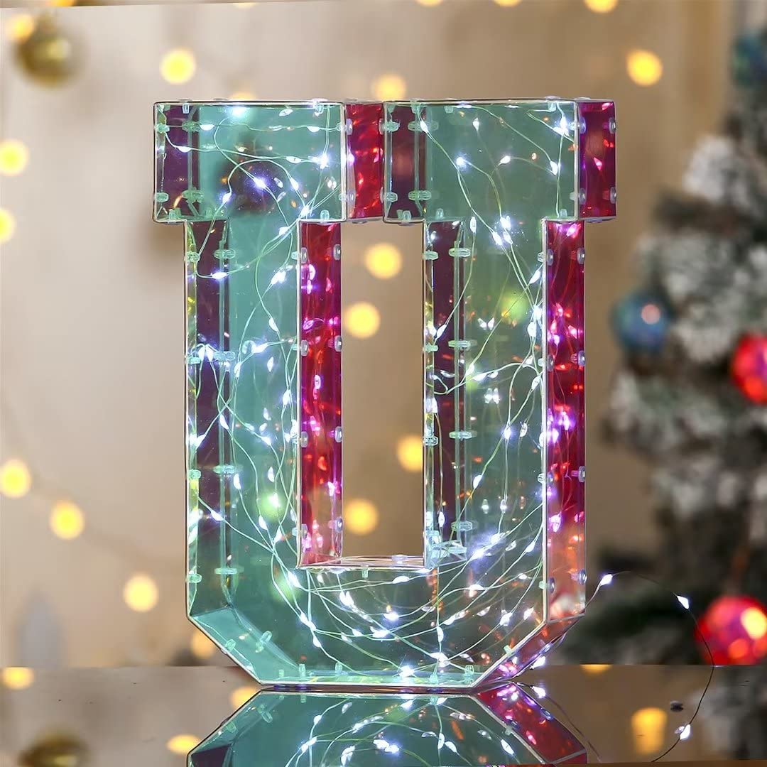 LED Light Up Letters - 26 Alphabet Marquee Letters with 100 Light Beads, 9.84 Inch Battery/USB Powered for Birthday Party, Wedding, Bar Decorations - Perfect for Home, Club, and Event Lighting Displays