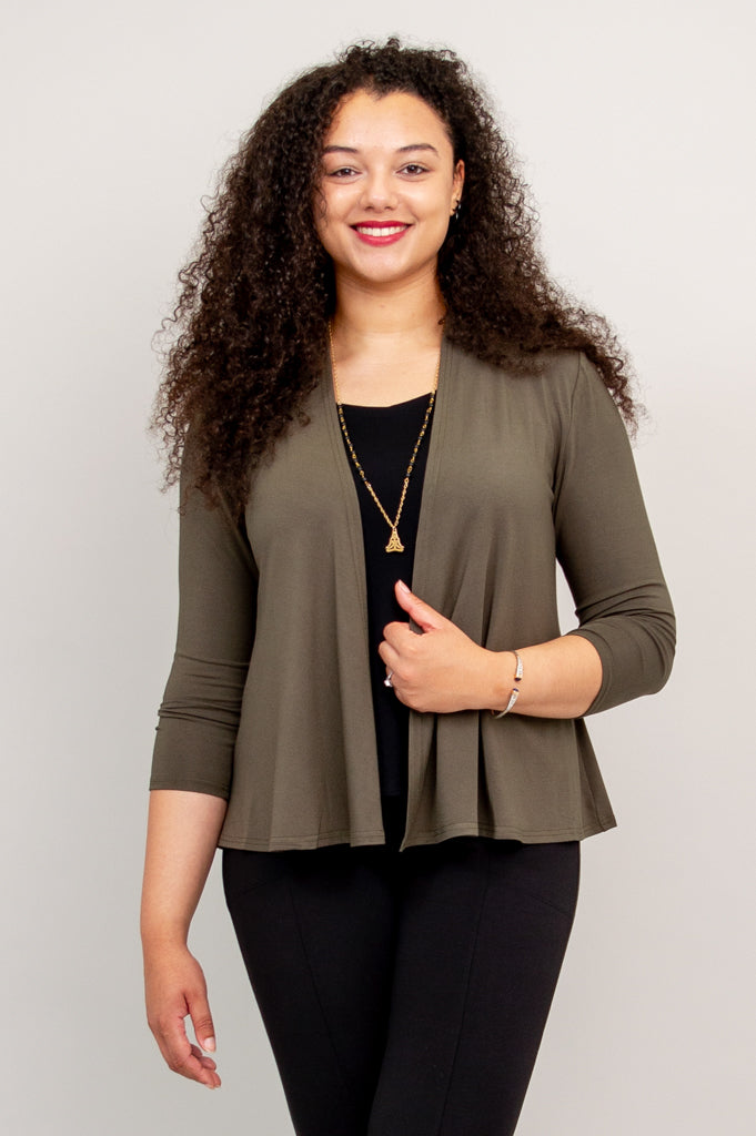 Kathy Women's Lightweight Khaki Jacket - Soft Bamboo Fabric for Comfort & Style - Perfect for Casual Outings, Travel & Layering