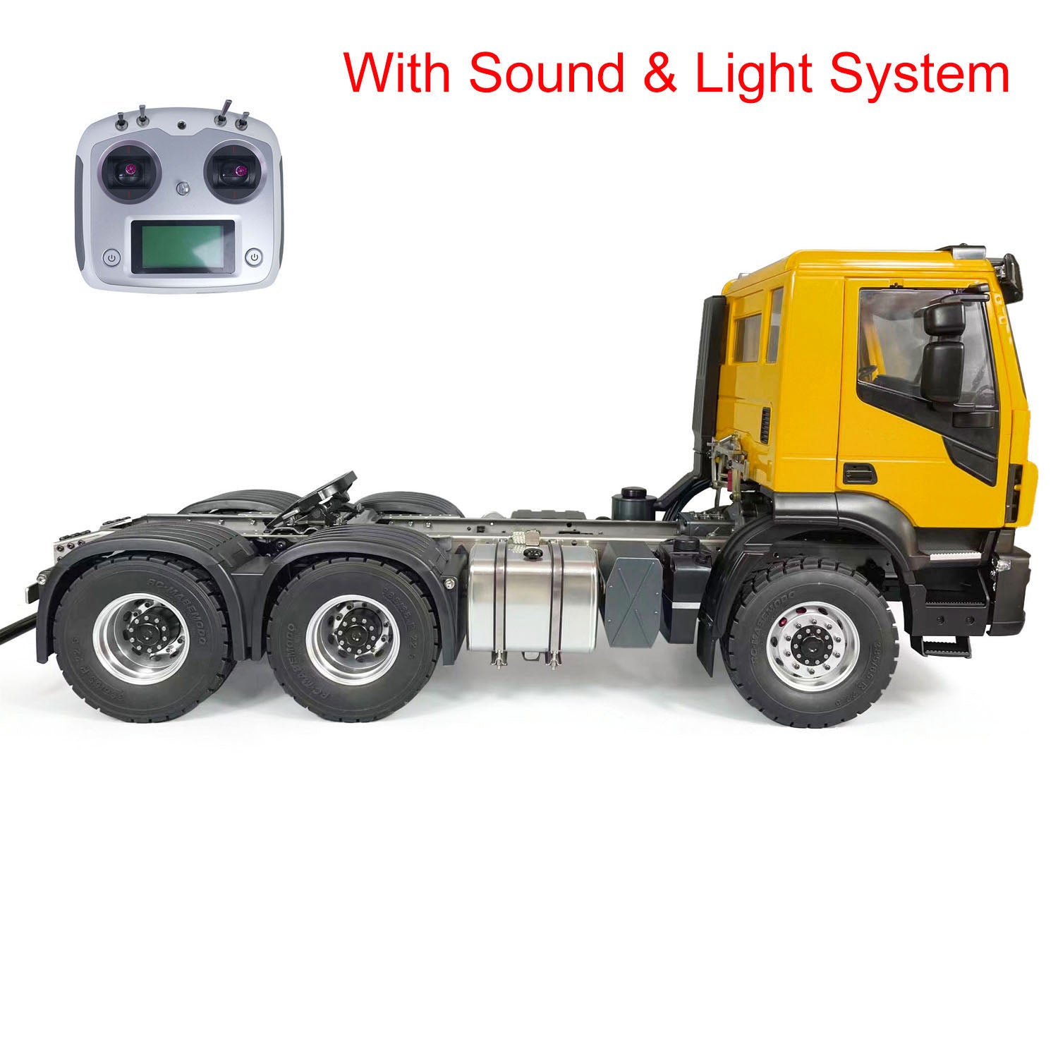 1/14 Scale Metal 6x4 RC Tractor Truck - Remote Control Car with Differential Lock, Light & Sound System - Ready-to-Run Assembled & Painted Model - Perfect for Off-Road Play, Collecting, and RC Hobby Enthusiasts