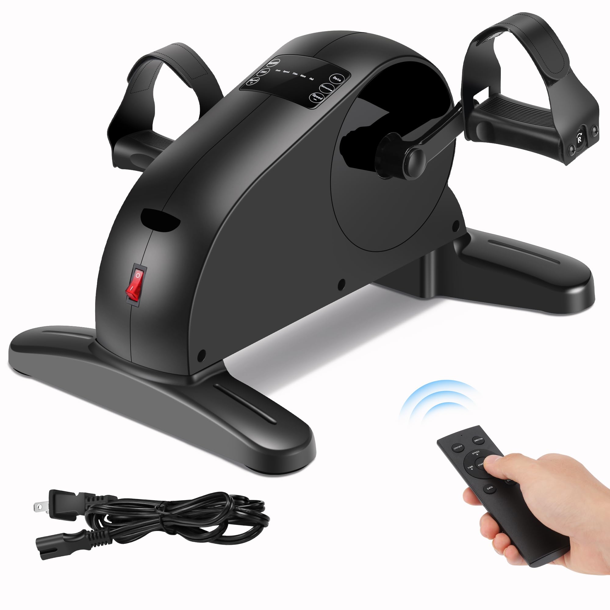 Electric Pedal Exerciser - Mini Motorized Exercise Bike for Leg & Arm Workout - Low Impact Home & Office Fitness Equipment for Seniors & Rehab
