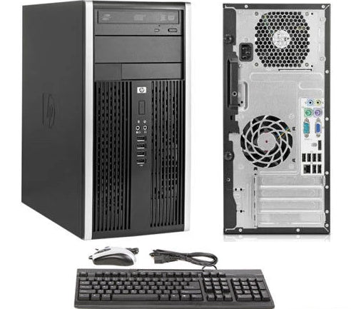 HP Compaq 8000 Elite Pro Tower Desktop PC - Intel Core 2 Duo 3.0GHz, 8GB RAM, 500GB HDD, DVD Drive, Windows 10 Pro - Perfect for Office Work, Home Use & Small Business Computing