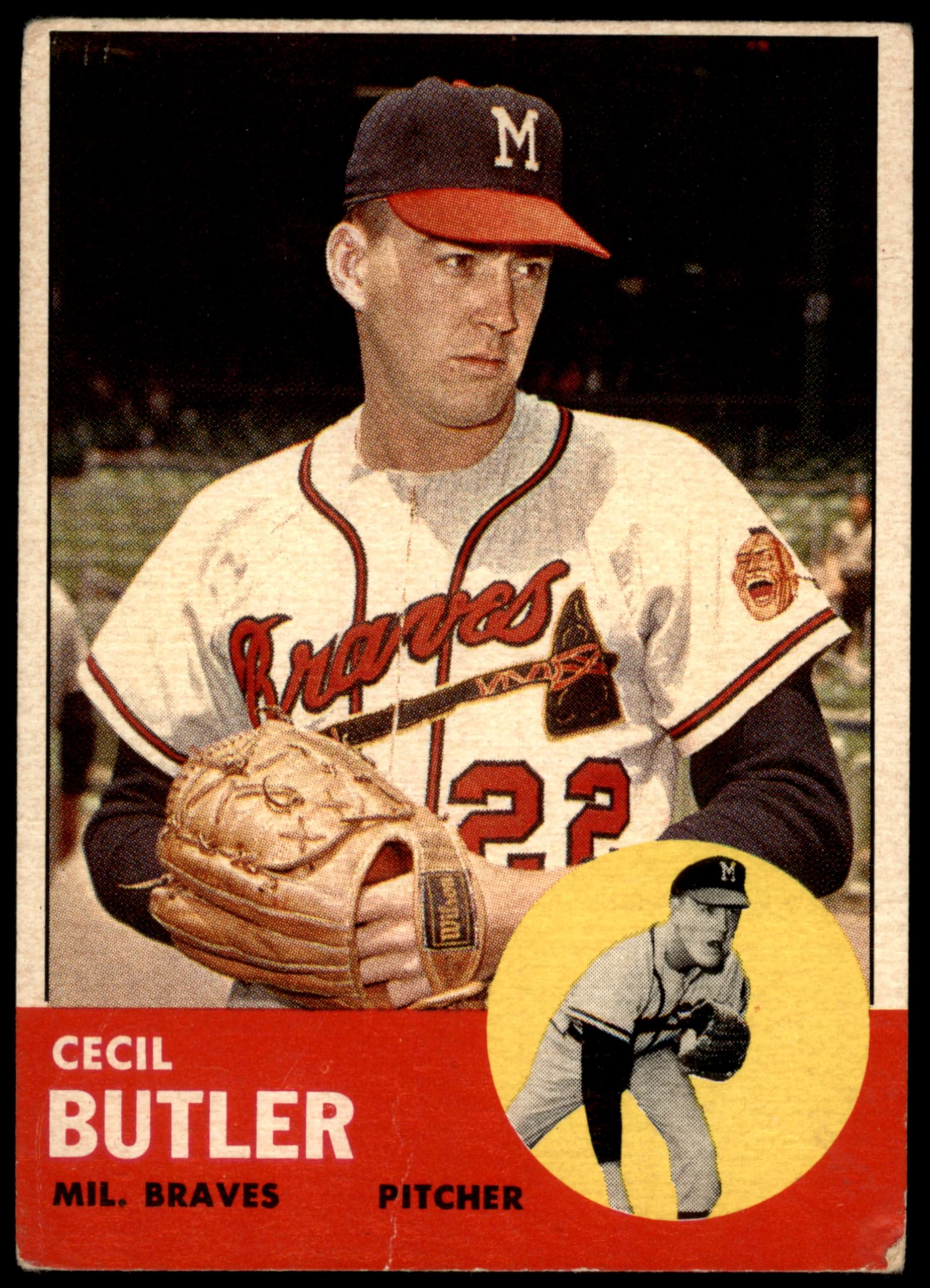 1963 Topps #201 Cecil Butler Milwaukee Braves Baseball Card - Vintage MLB Collectible - Perfect for Sports Memorabilia Collections & Fan Displays