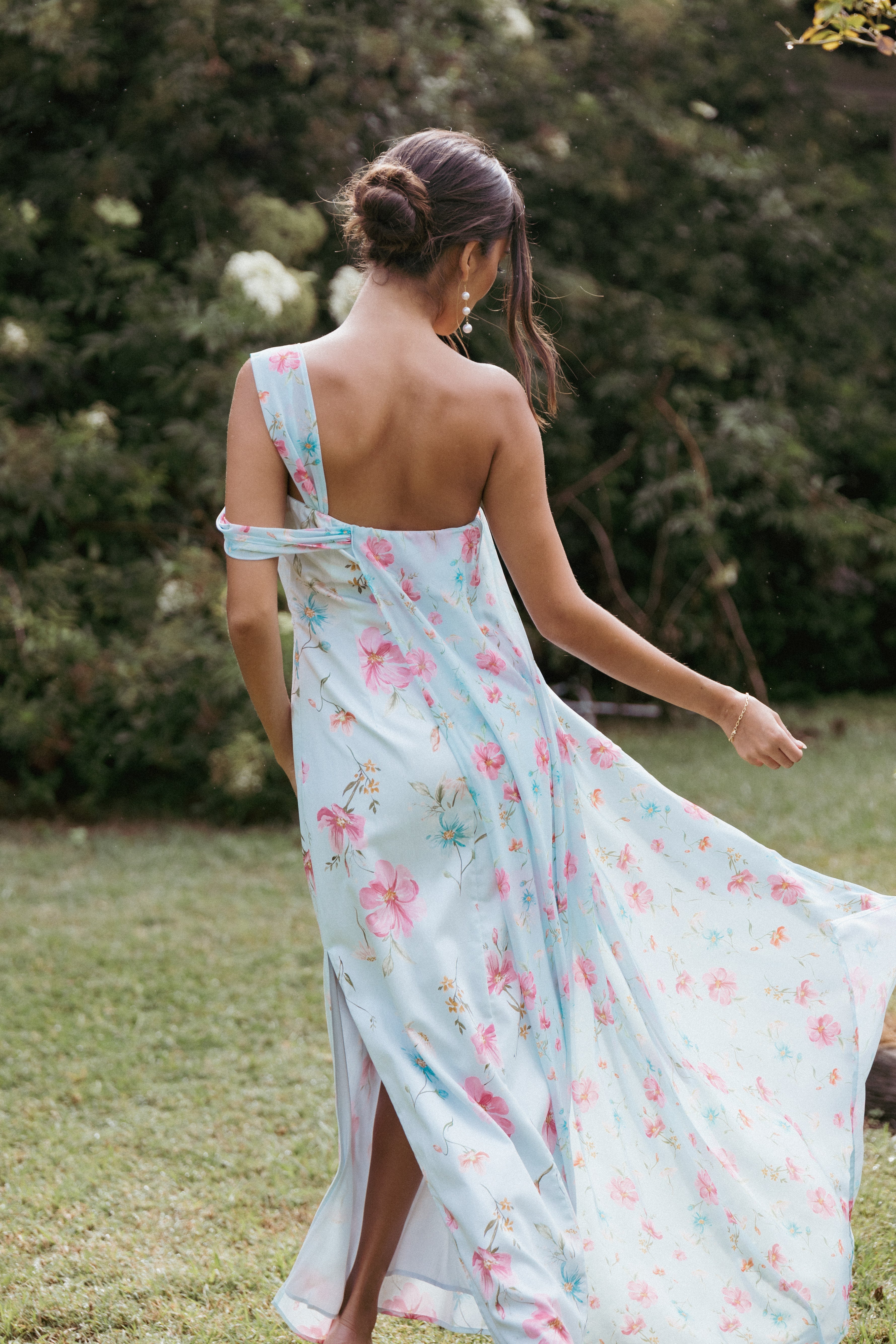 Elegant Eloisa Maxi Dress - Blue Floral Print Women's Summer Dress | Perfect for Beach Vacations, Weddings & Casual Outings