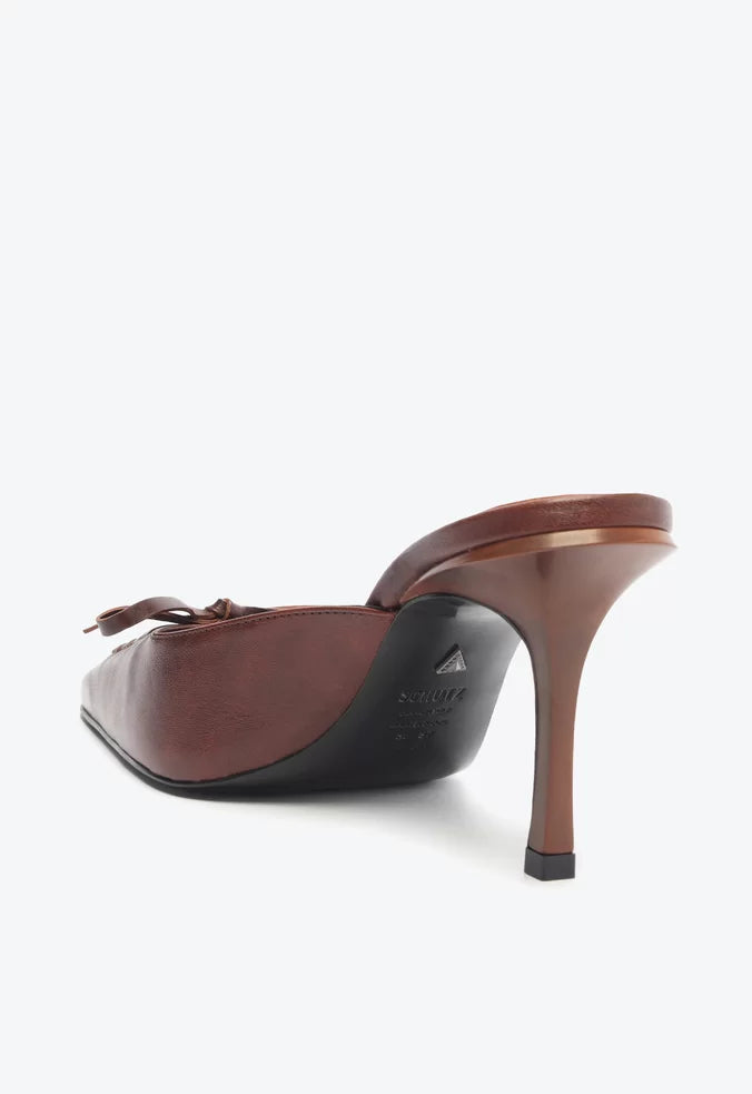 Premium Brown Leather Mule Shoes for Women - Comfortable Slip-On Loafers with Soft Cushioning - Perfect for Casual Outings, Office Wear & Everyday Comfort