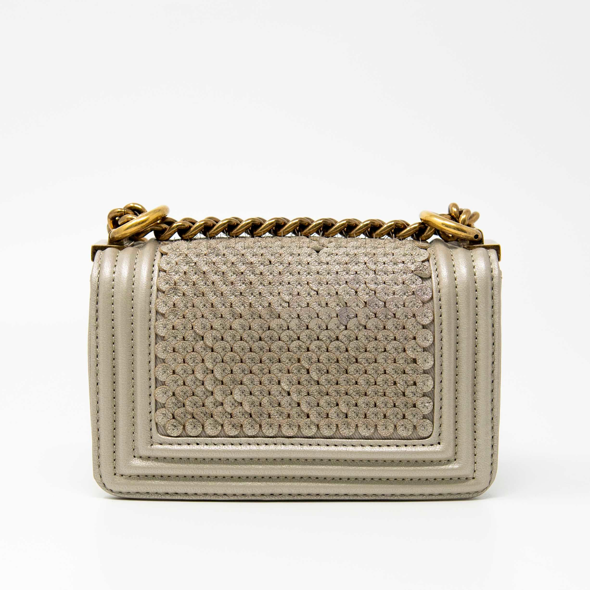 Chanel Metallic Mini Scaled Boy Bag - Luxury Crossbody Bag for Women | Perfect for Evening Parties, Date Nights & Special Occasions