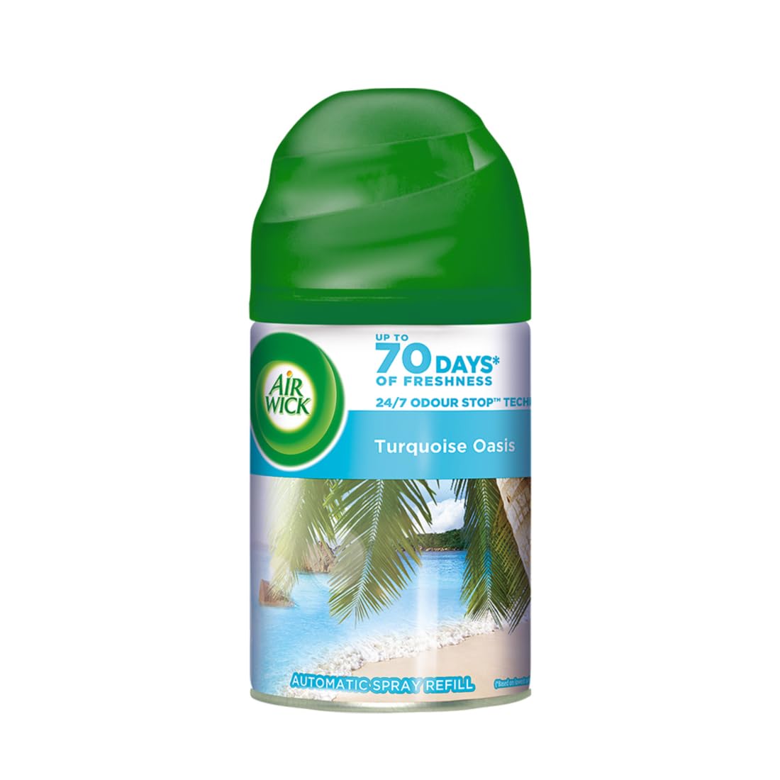 Air Wick Freshmatic Automatic Air Freshener Refill 250ml - Beach Walk (Turquoise Oasis) | 2600 Sprays Guaranteed | Long-Lasting Scent for Home, Bathroom & Office | Automatic Room Spray for Fresh & Inviting Spaces
