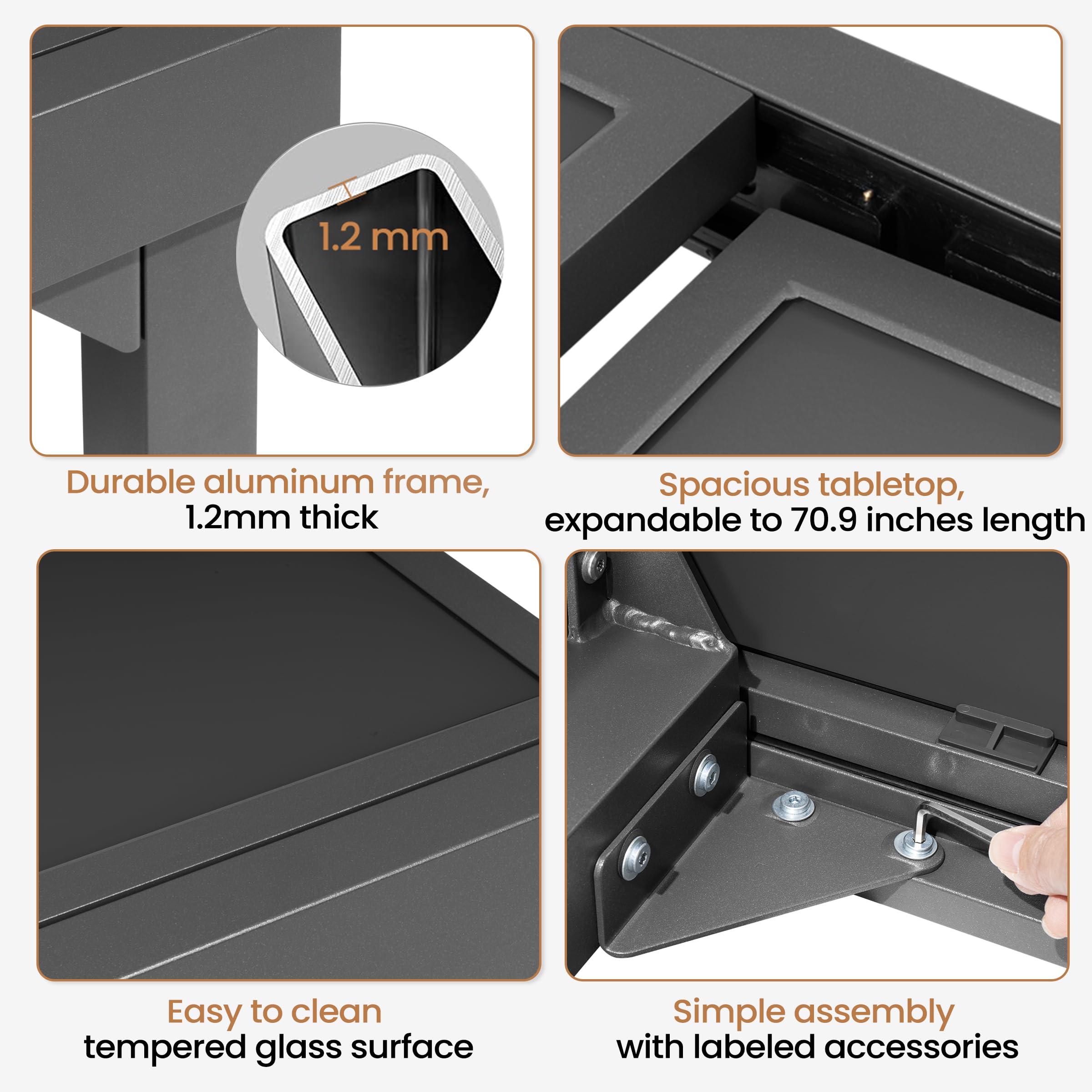 Expandable Aluminum Outdoor Dining Table 35