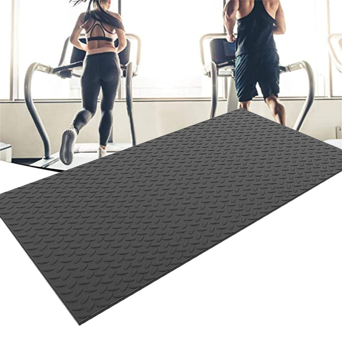 Premium Heavy-Duty Fitness Equipment Mat - 200×100cm Treadmill & Exercise Bike Floor Protector with Noise Reduction for Home Gym, Workout Room & Garage