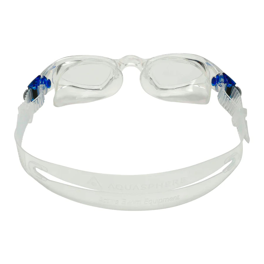 Aqua Sphere Mako2.A1 Swimming Goggles - Transparent Blue Frame with Clear Lens for Pool, Open Water & Triathlon Training