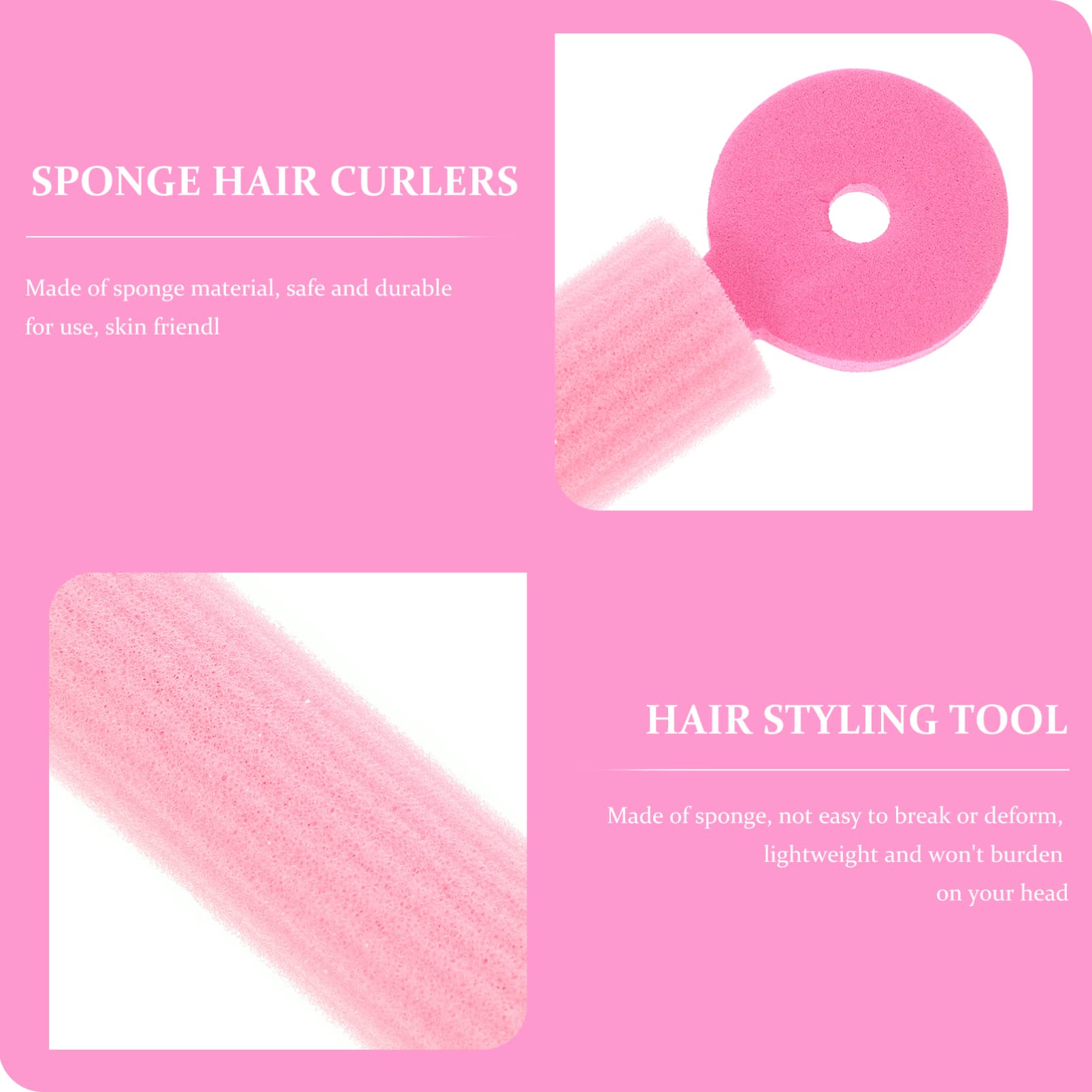 FOMIYES 9pcs Sponge Hair Rollers with Clips - Soft Curling Rods for Voluminous Waves & Curls | Heatless Hair Styling Tool for Salon-Quality Results at Home | Perfect for Overnight Styling, Beach Waves & Updos