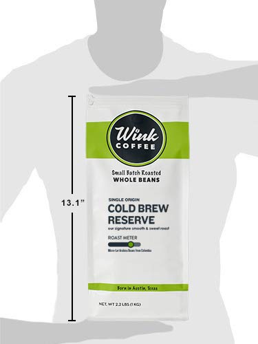 Wink Cold Brew Reserve Whole Bean Coffee - 2.2lb 100% Arabica, Colombian Andes | Perfect for Iced Coffee & Home Brewing
