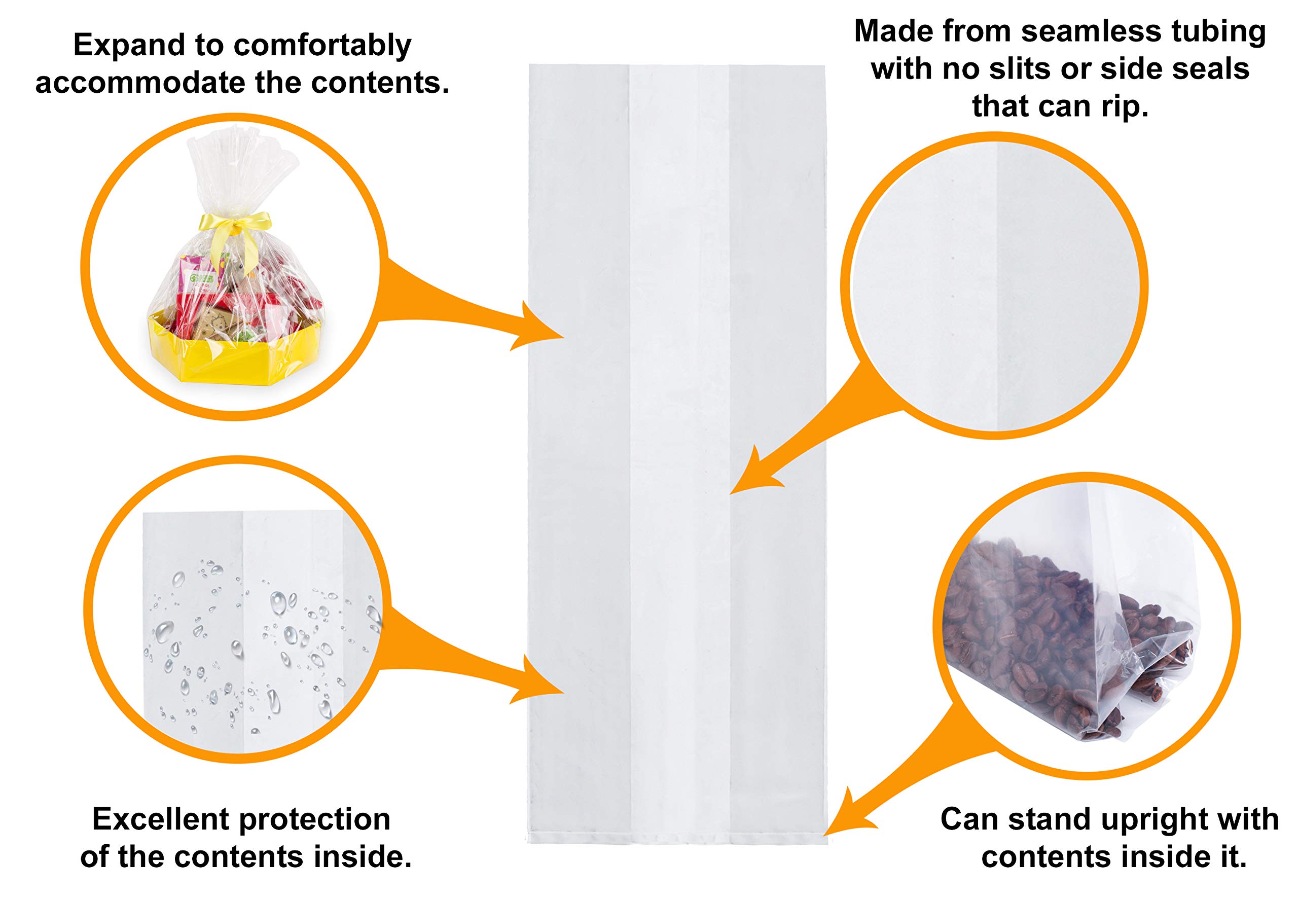 4 Mil Clear Plastic Bags 30x36 Inches - Pack of 100 Tear-Resistant Polyethylene Bakery Bags for Popcorn, Bread & Cookies | Food Packaging, Storage & Retail Display
