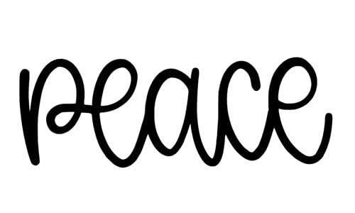 Peace Iron On Decal - Christmas Fabric Transfer for DIY Holiday Crafts | Heat Transfer Vinyl Applique for T-Shirts, Bags & Home Decor (Black)