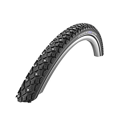 Schwalbe Winter Bike Tire 28 Inch - K-Guard Reflex Black - Puncture Resistant Mountain Bike Tires for Snow & Ice - Perfect for Commuting and Winter Cycling Adventures
