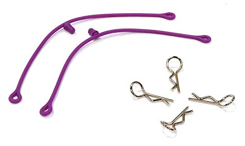 Integy RC Secured Body Clips (4-Pack) with 115mm Connecting Link for 1/10 Scale RC Cars - Durable Fasteners for Off-Road Bashing & Crawler Racing