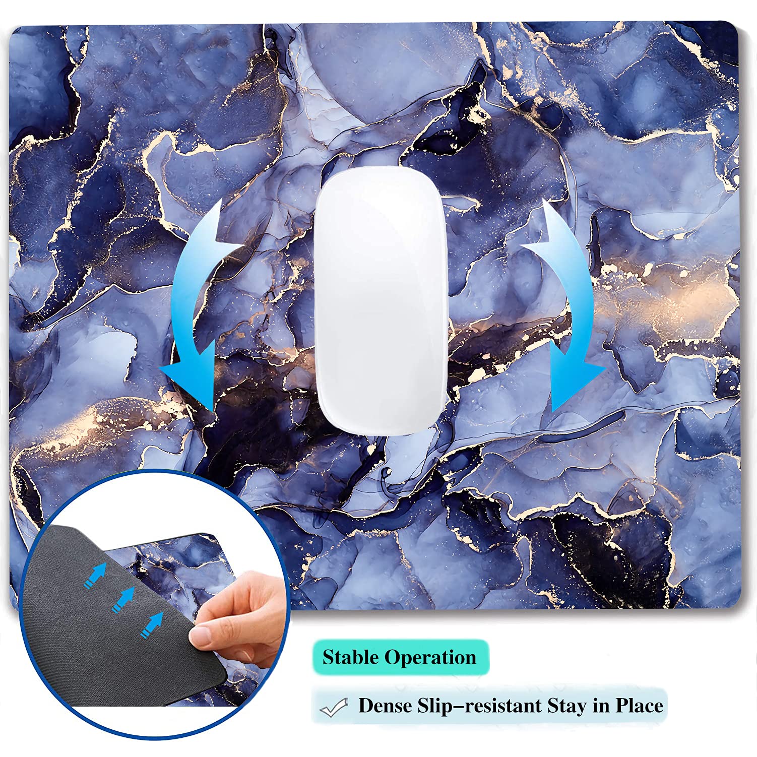 IMAYONDIA Gold Marble Mouse Pad - Non-Slip Rubber Base Gaming Mousepad with Galaxy Design for Laptop & PC - Perfect for Office, Gaming & Home Workspace Decor