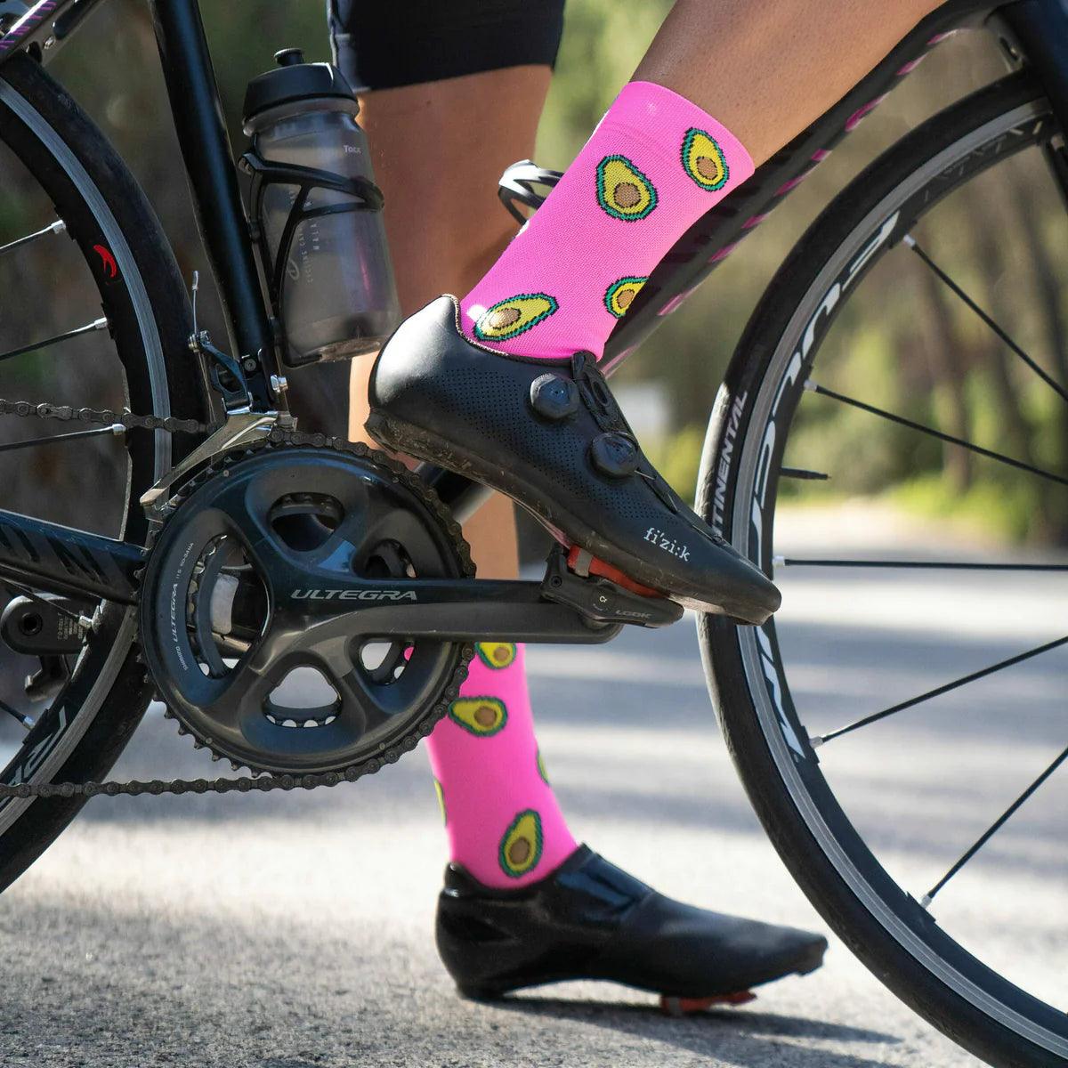 Premium Sporcks Avocado Cycling Socks - Moisture-Wicking Bike Socks for Men & Women - Perfect for Road Cycling, Mountain Biking & Indoor Training
