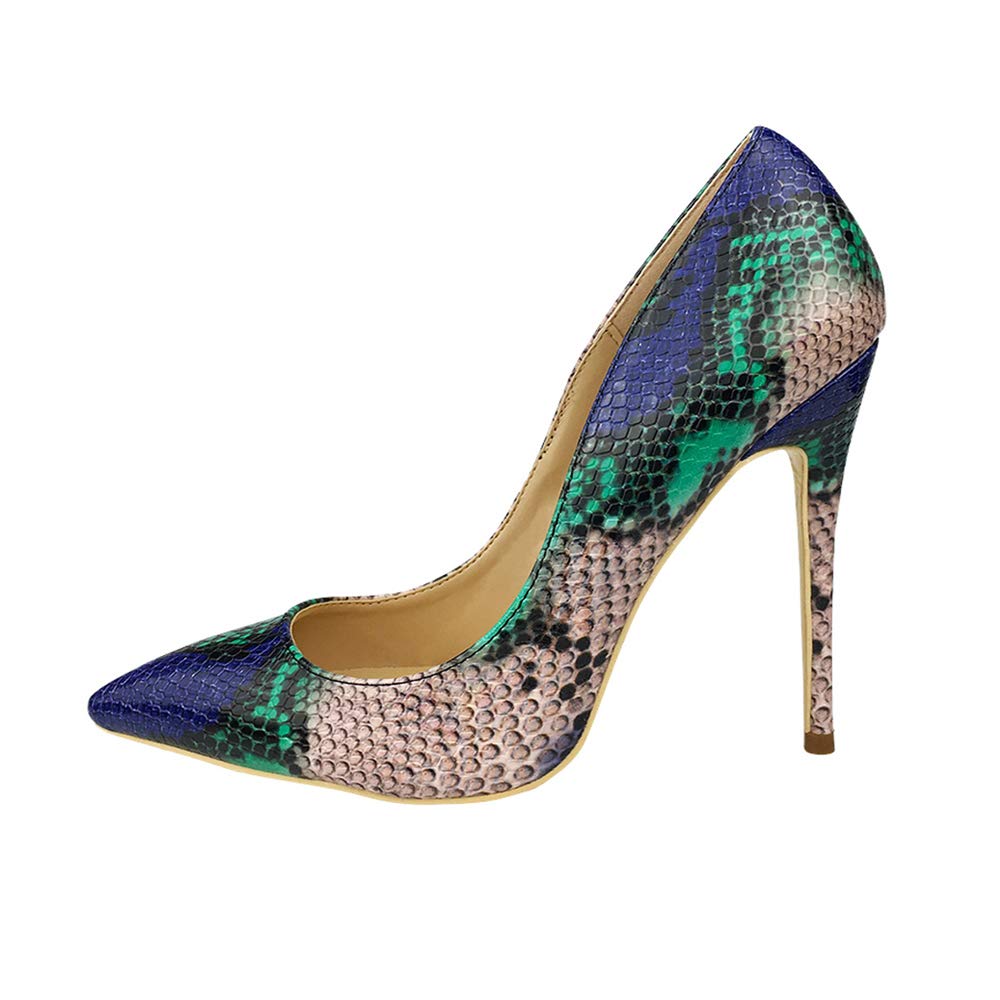 Miluoro Women's Snake Print High Heel Pumps - Sexy Pointed Toe Stiletto Heels for Party, Wedding & Evening Wear - Elegant Dress Shoes for Night Out, Club & Special Occasions