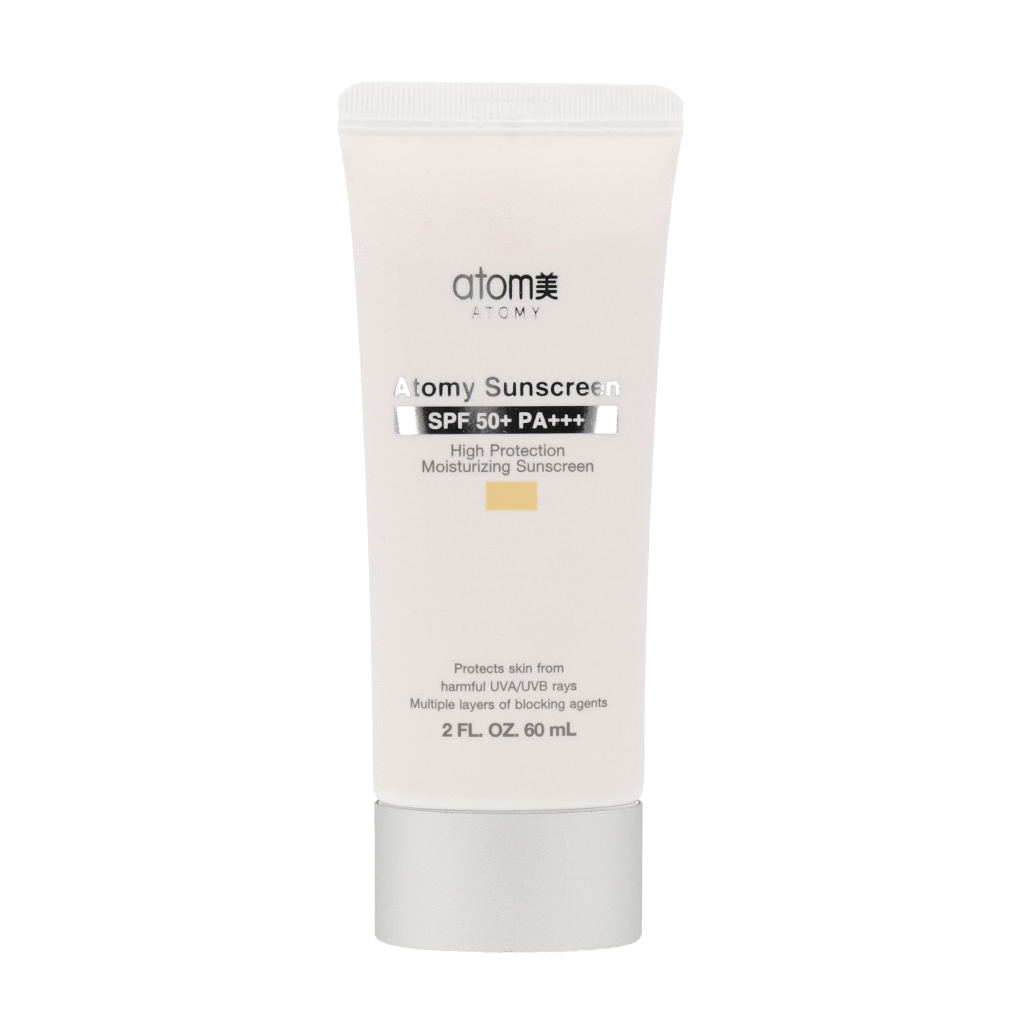 Atomy Sunscreen Beige SPF50+ PA+++ 60ml - Broad Spectrum Sun Protection for Face & Body, Water Resistant, Lightweight Formula for Daily Use - Perfect for Beach, Swimming & Outdoor Activities
