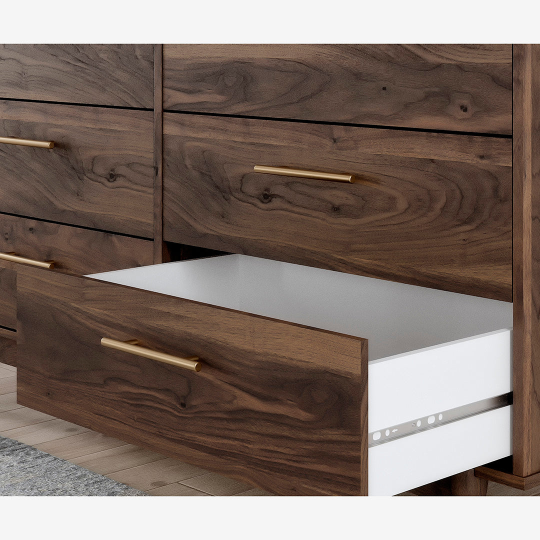 Calverson Dresser - Modern 6-Drawer Chest for Bedroom Storage | Solid Wood Dresser with Smooth Gliding Drawers | Perfect for Bedroom, Closet & Nursery Organization