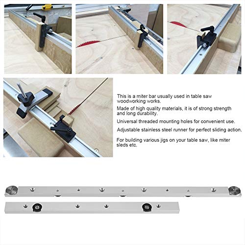 High Strength Aluminum Alloy Miter Bar Slider - 450mm Table Saw Miter Gauge Rod for Woodworking | Precision Jig & Fixture Tool for Building Custom Jigs | Perfect for DIY Projects, Cabinet Making, and Furniture Construction