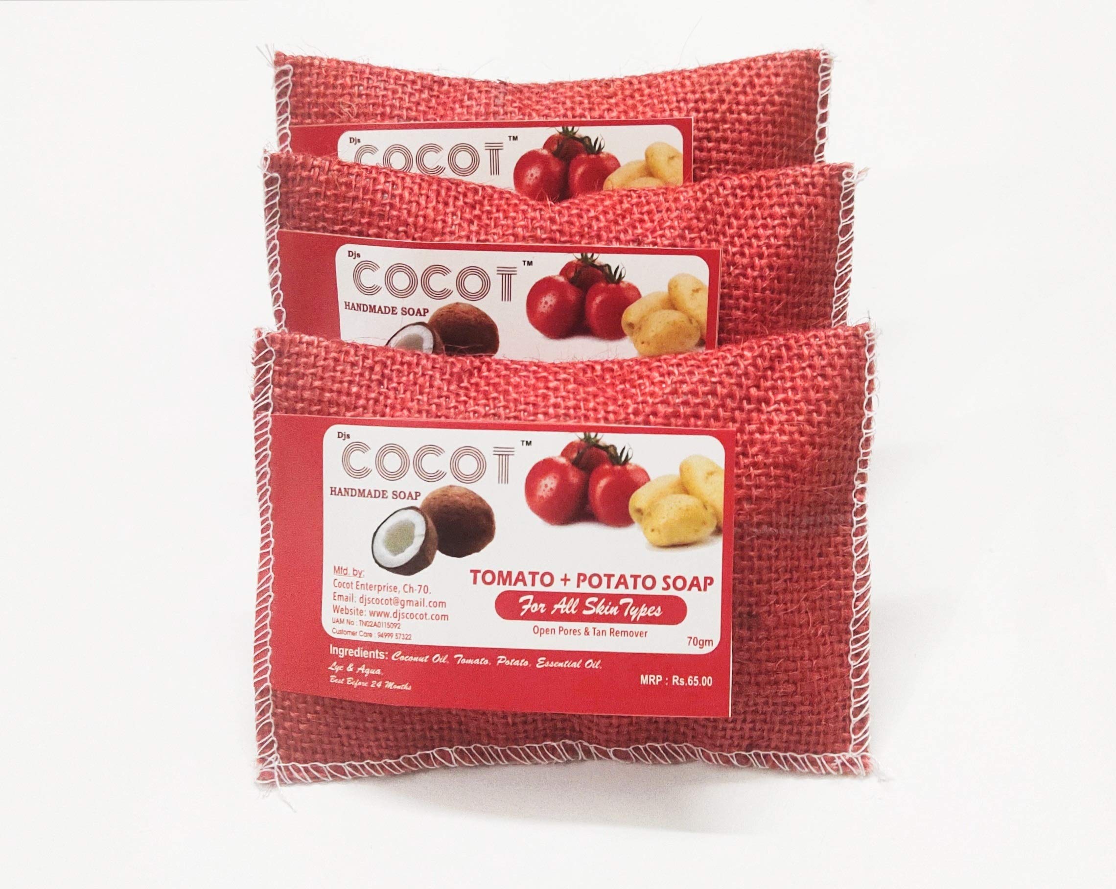 Organic Tomato & Potato Soap for Clear Skin - Natural Face & Body Cleanser for Acne & Blemishes - Perfect for Sensitive Skin & Daily Skincare Routine
