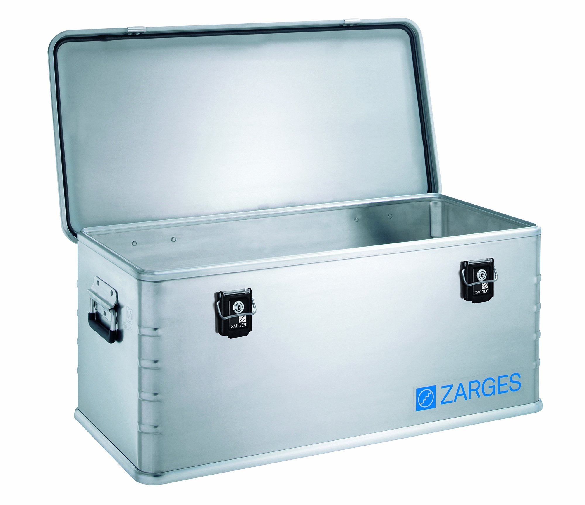Zarges 40862 Midi-Box 81 Liter Stackable Aluminum Storage Container - Perfect for Workshop, Garage, and Industrial Organization