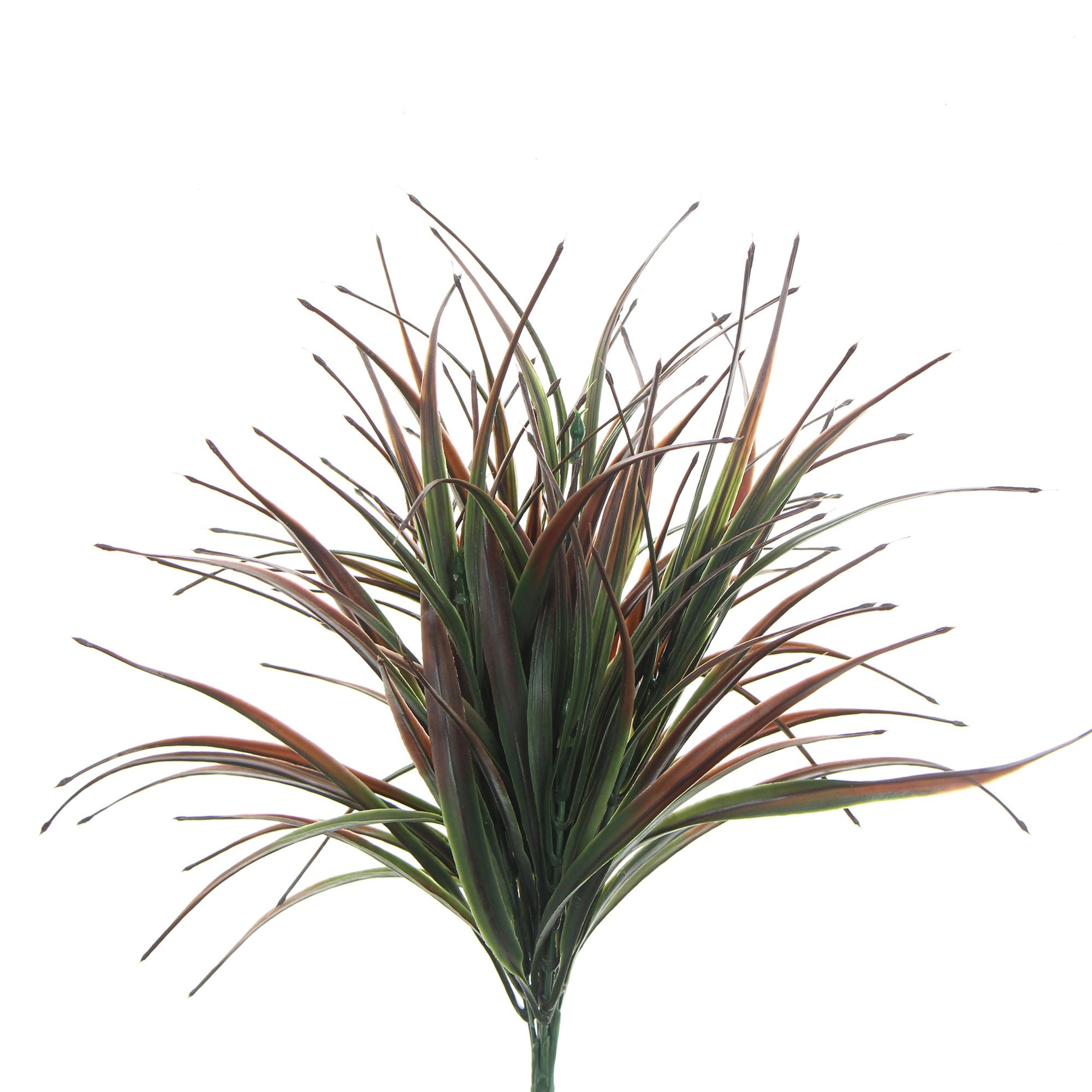 (5 Pack) 35cm Artificial Grass Stems with Brown Tips - Realistic Fake Plants for Home Decor, Office, Wedding Centerpieces, and DIY Floral Arrangements