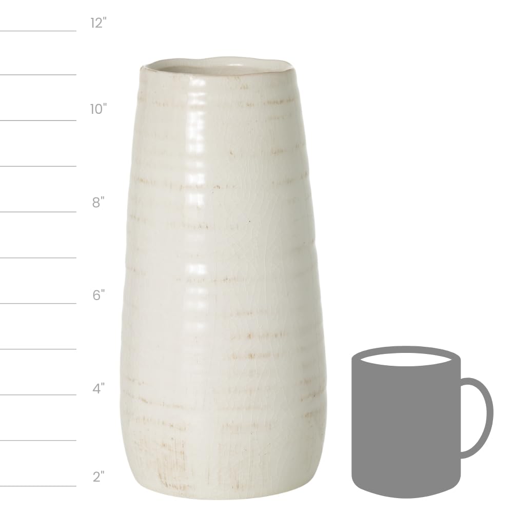 Sullivans Ceramic Boho Vase - Handcrafted Farmhouse Centerpiece for Wedding Reception, Living Room, Kitchen, Office, Bedroom & Bathroom Decor | Perfect for Boho Chic, Rustic & Modern Home Decor Styles