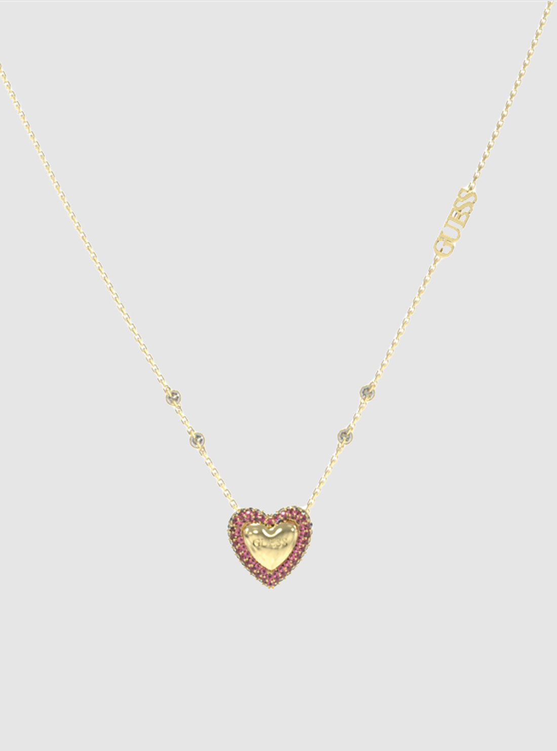 14K Gold Pink Pave Heart Pendant Necklace for Women - Elegant Valentine's Day Gift, Anniversary Jewelry for Her - Perfect for Romantic Dates & Special Occasions