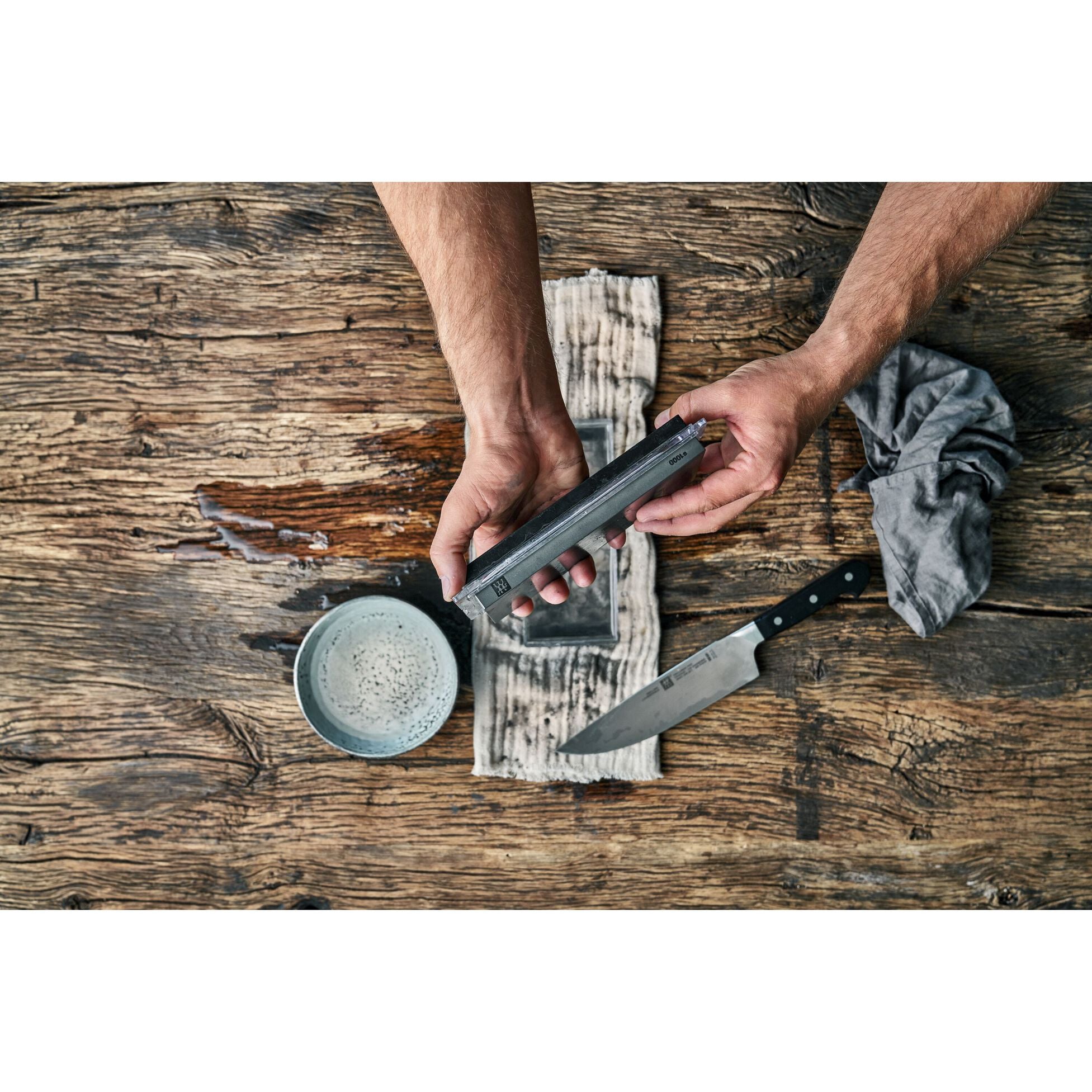 Zwilling Dual Sharpening Stone 250/1000 Grit - Professional Knife Sharpener for Kitchen & Chef Knives - Perfect for Home Cooking & Professional Use