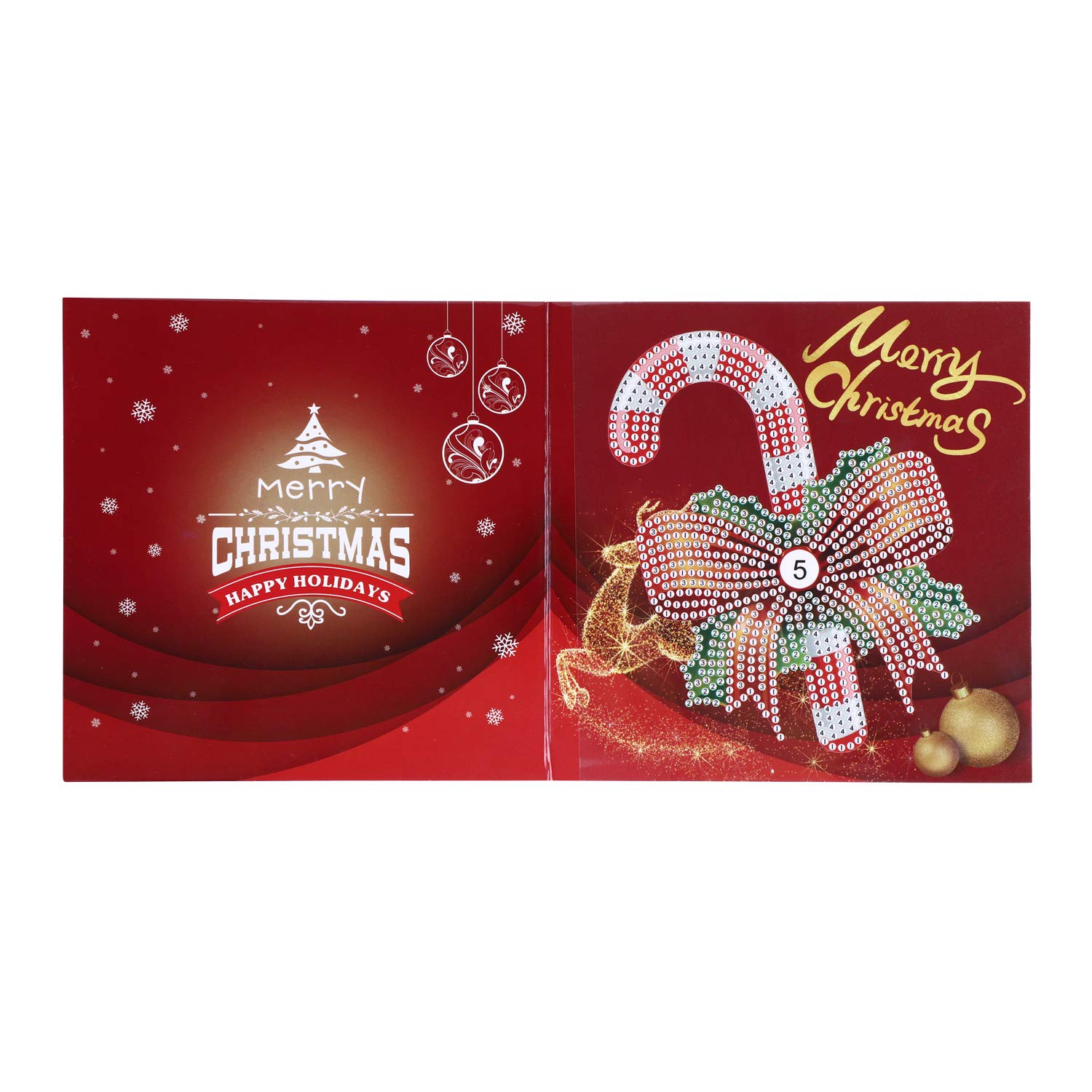 5D DIY Diamond Painting Santa Claus Christmas Cards - Round Drill Greeting Cards with Crystals | Creative Handmade Embroidery Kit | Merry Christmas DIY Gift for Friends, Family & Coworkers | Perfect for Holiday Decorations, Party Favors and Festive Crafting