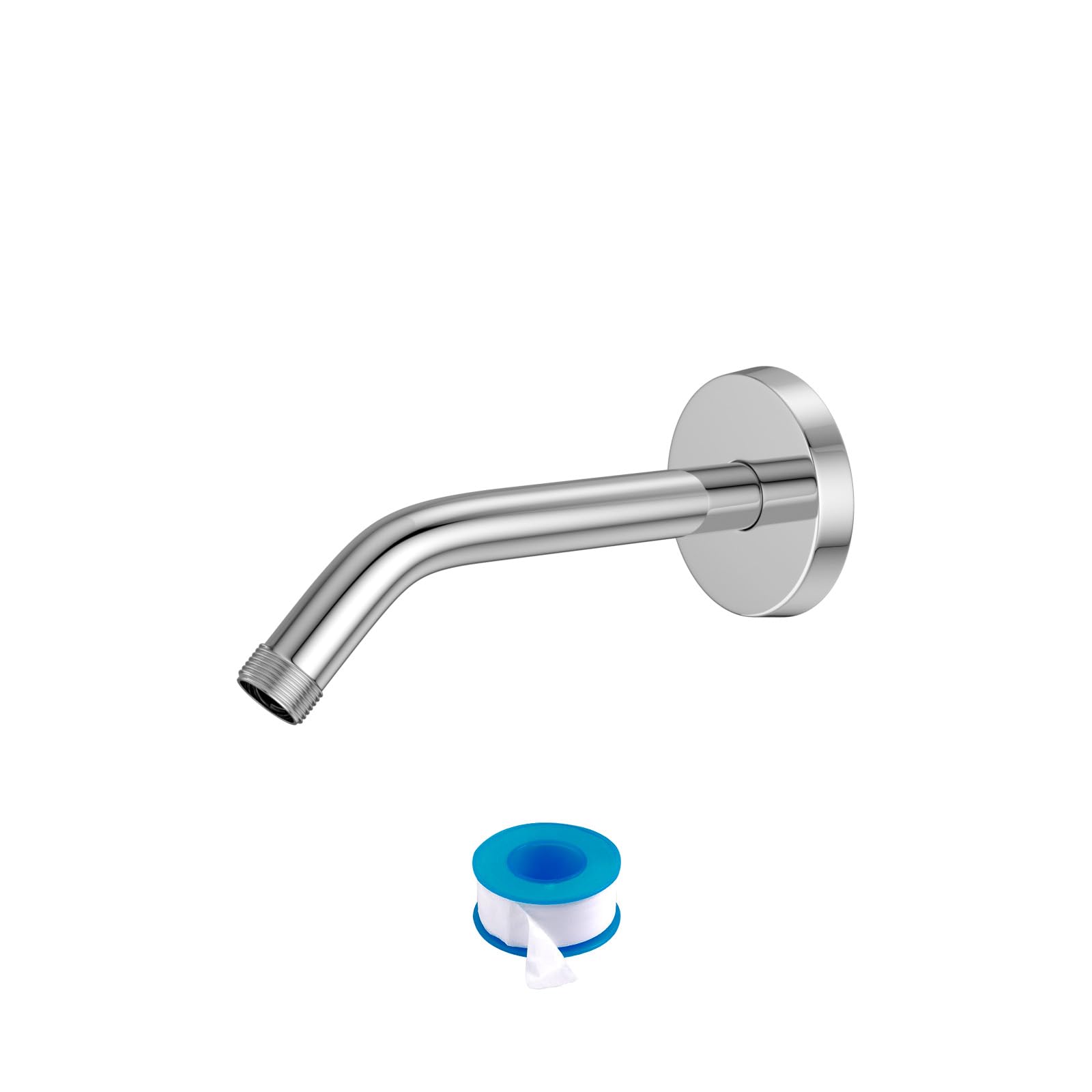 Lordear 6 Inch Chrome T304 Stainless Steel Shower Arm Extension - Polished Chrome Shower Head Pipe with Flange for Bathroom & Spa Upgrade - Perfect for Modern Shower Systems and Bathroom Renovations