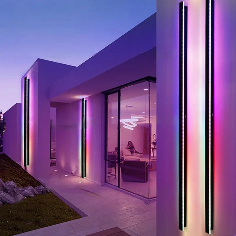 Bolyana RGB Outdoor Wall Lights - Waterproof IP65, 16 Million Colors, Smart WiFi Control for Patio, Garden, Deck, Porch - Perfect for Parties, Holidays & Home Decor