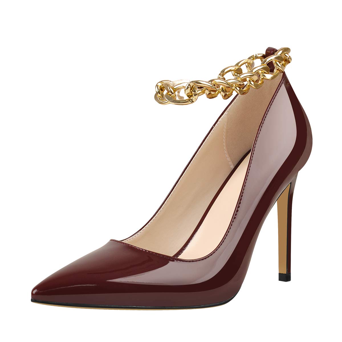 OnlyMaker Women's Pointed Toe Stiletto Ankle Buckle High Heel Pumps - Sexy Dress Shoes for Party, Wedding & Evening Events