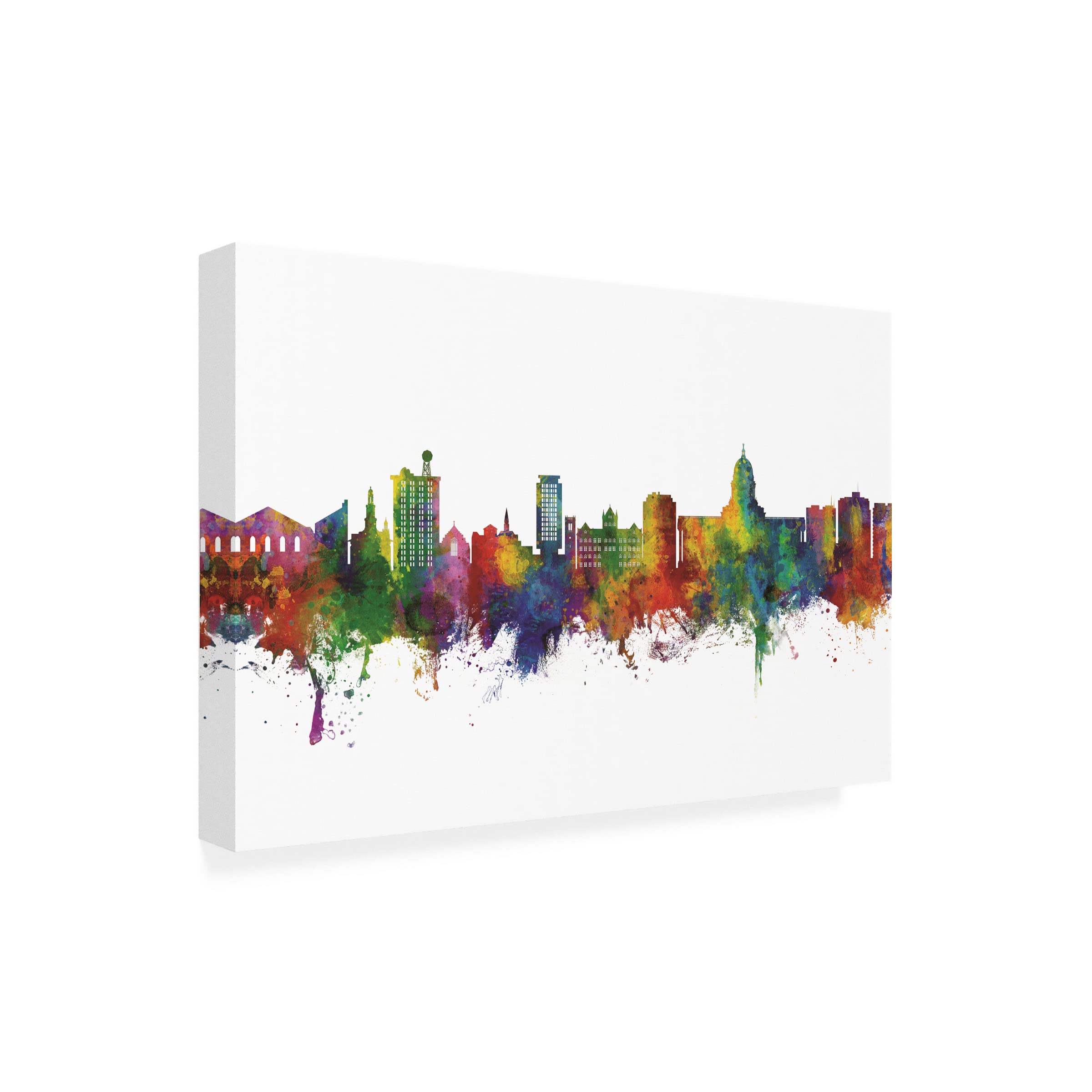 Michael Tompsett Madison Wisconsin Skyline Canvas Art Print - Modern Cityscape Wall Decor for Living Room, Office & Bedroom - Perfect Gift for Home & Business