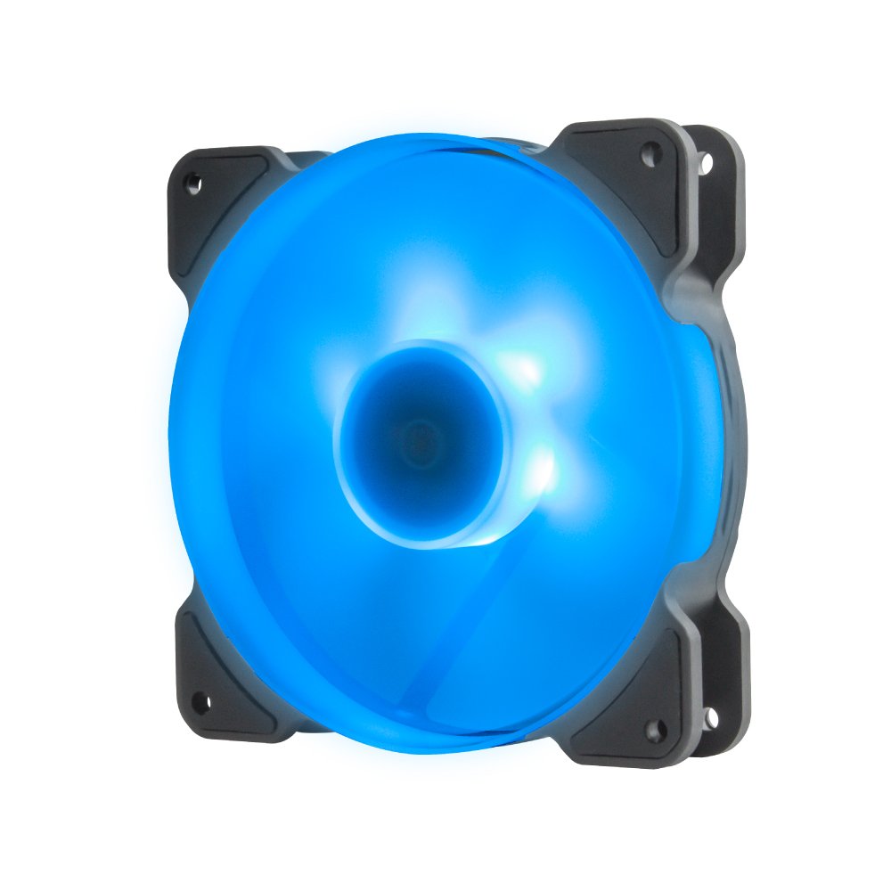 Reeven Kiran 120mm RGB LED PC Case Fan - Ultra Quiet Cooling Fan with Color Switch Button & PWM Control (400-1500 RPM) - Perfect for Gaming PC, Computer Case, and CPU Cooler Builds