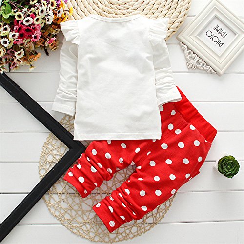 Stylish Polka Dot Teddy Bear Bow Print Girls T-Shirt & Jeggings Pajama Set - Cute Sleepwear for Toddlers & Baby Girls - Perfect for Bedtime, Playtime & Photo Shoots