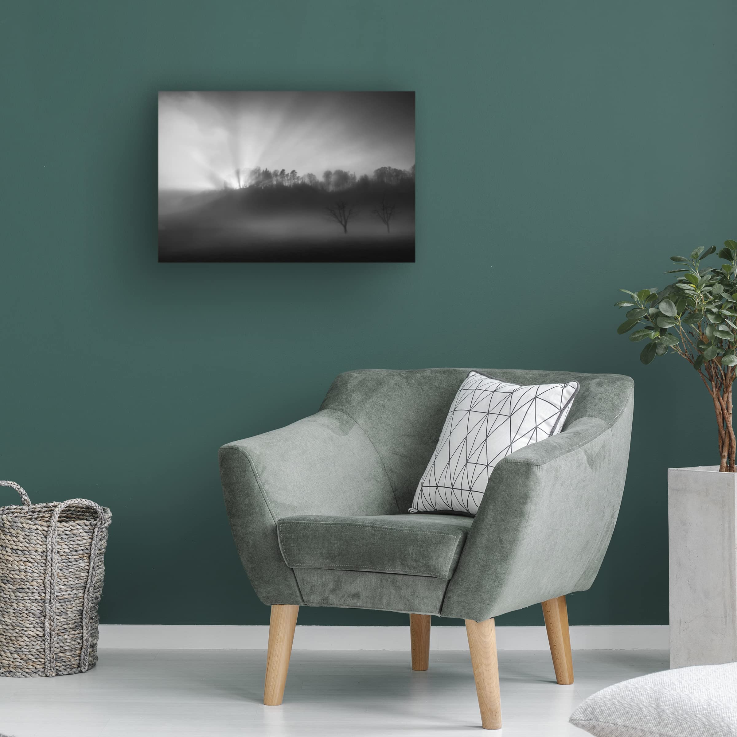 Trademark Fine Art 'The Sun In The Fog' Canvas Wall Art Print by Nic Keller - Perfect for Living Room, Bedroom & Office Decor