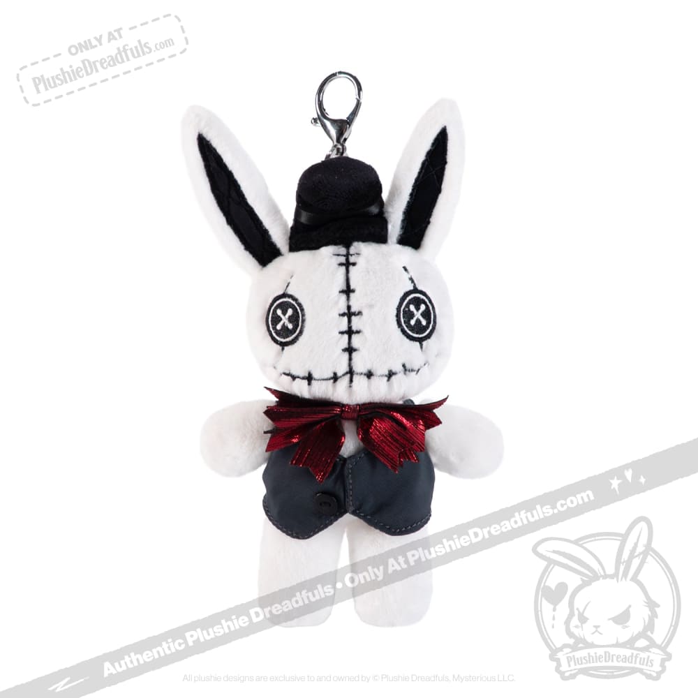 Victorian Style White Rabbit Plush Keychain - Cute Bunny Keyring Accessory for Bags, Backpacks & Gifts | Perfect for Alice in Wonderland Fans & Collectors
