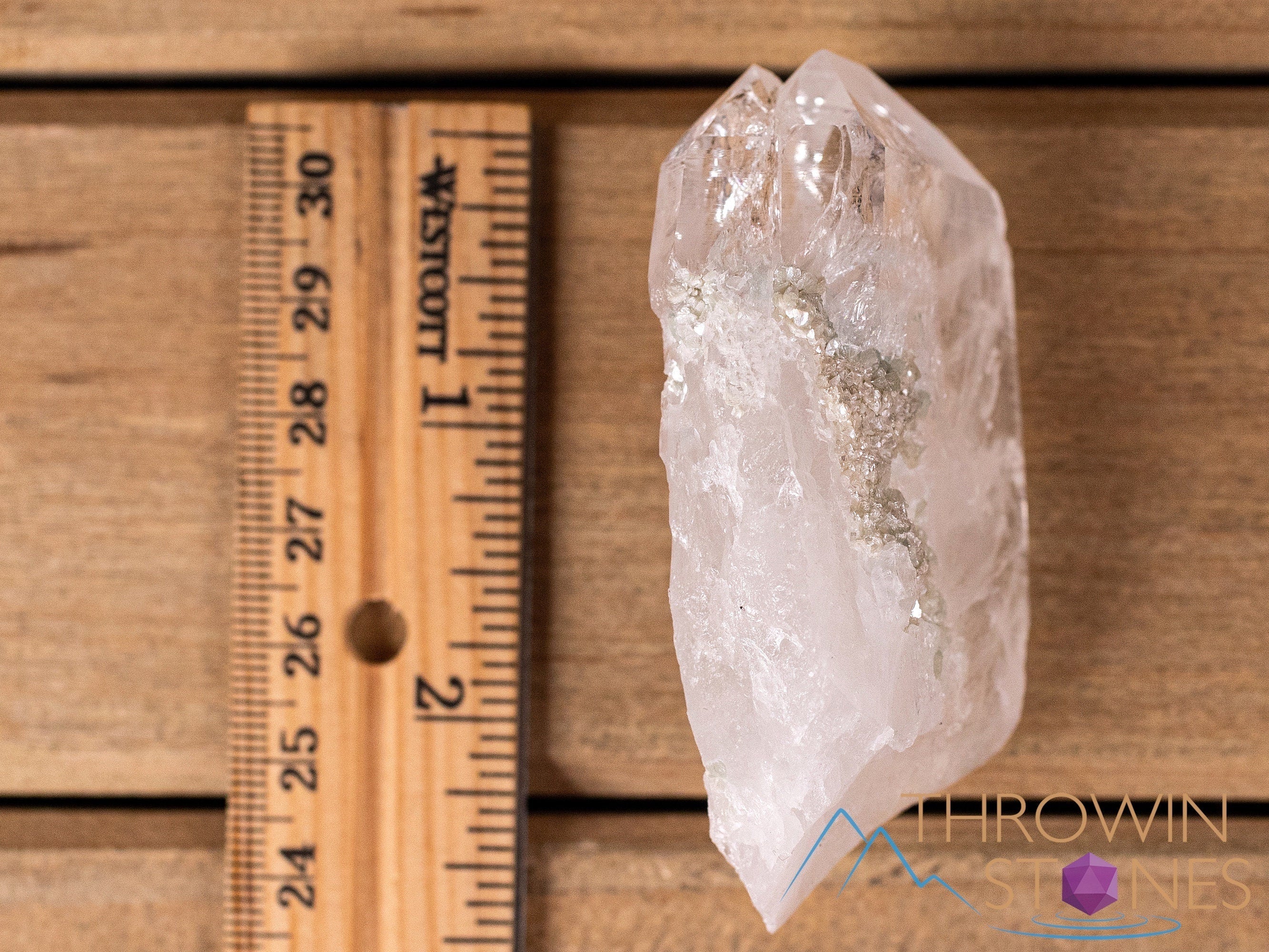 Natural Cookeite in Clear Quartz Raw Crystal Specimen - Healing Stone, Housewarming Gift, Home Decor, Raw Crystals & Minerals (40837) for Meditation, Energy Work & Crystal Collection