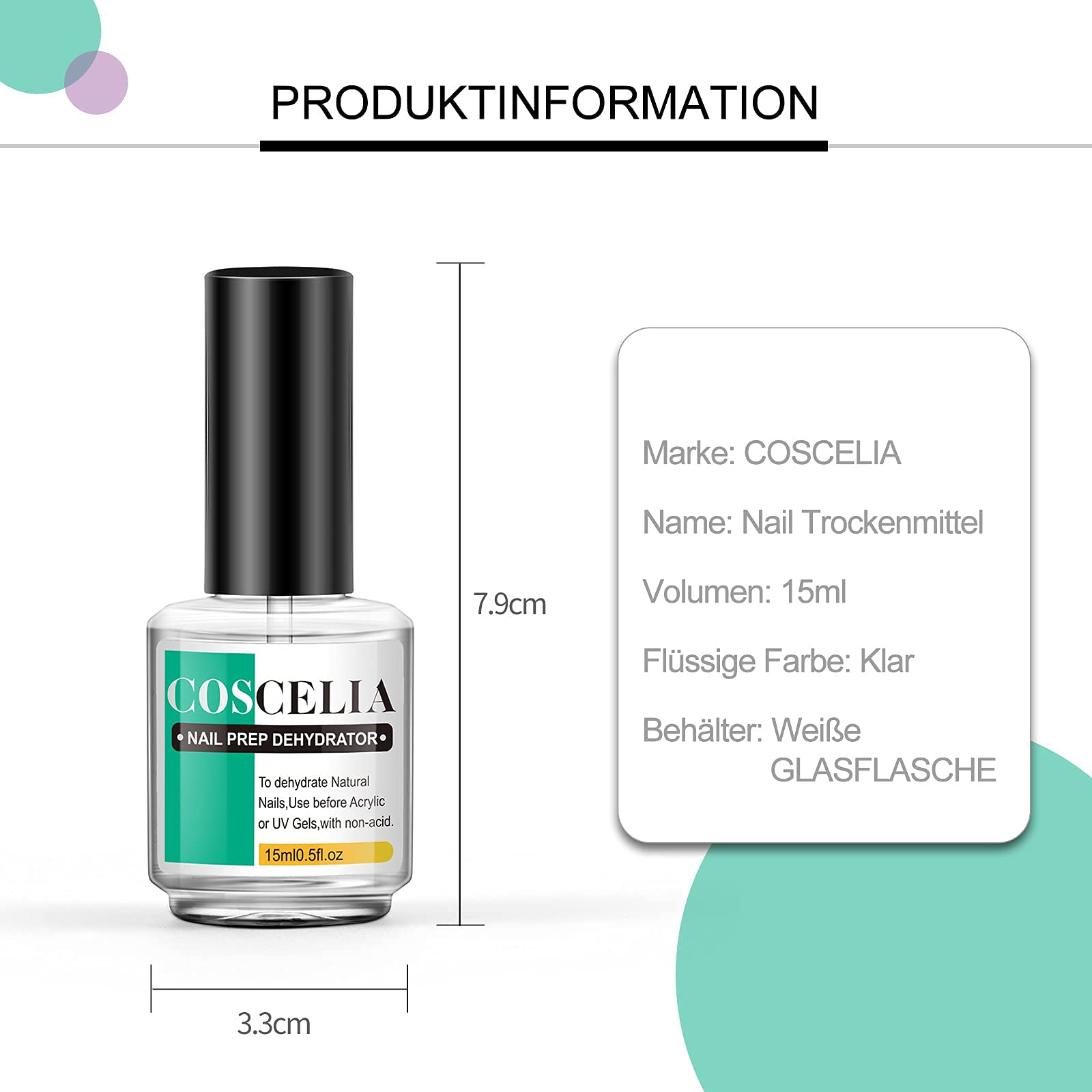 COSCELIA Acid-Free Semi-Permanent Nail Polish Kit - Primer, Dehydrator & Gel Polish Set for Professional Nail Art | Salon Quality Manicure & At-Home Nail Care