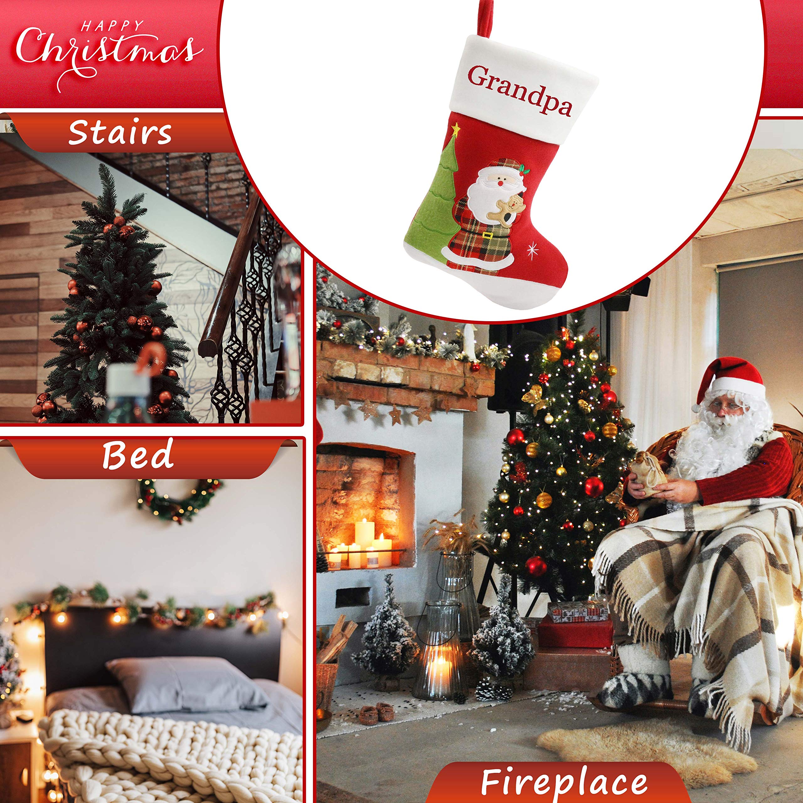 Personalized Christmas Stockings with Custom Names - Family Holiday Decor for Fireplace, Tree & Party - Festive Xmas Gift & Home Decoration for Cozy Winter Celebrations