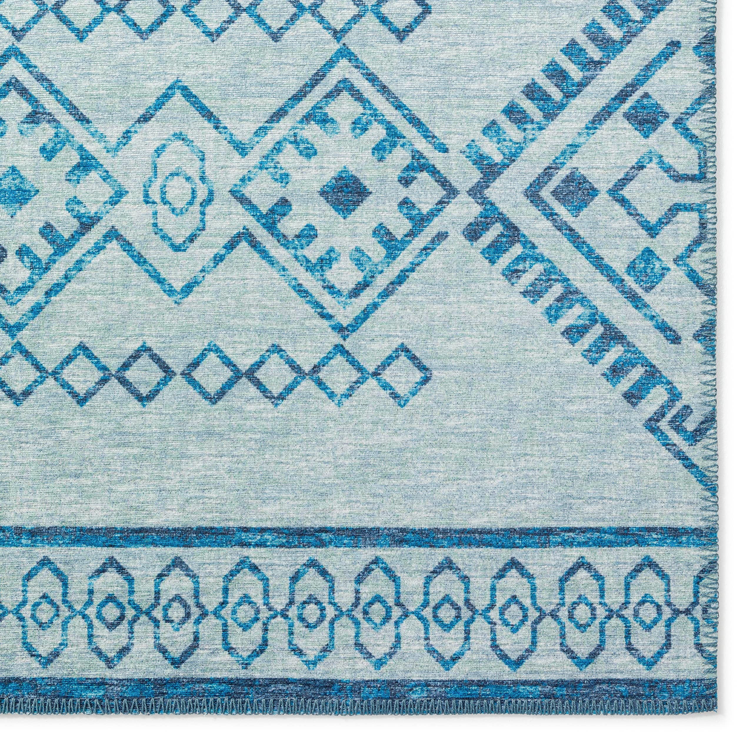 Addison Rugs Yuma AYU44 Blue 8' x 10' Area Rug - Soft Modern Boho Rug for Living Room, Bedroom & Office Decor