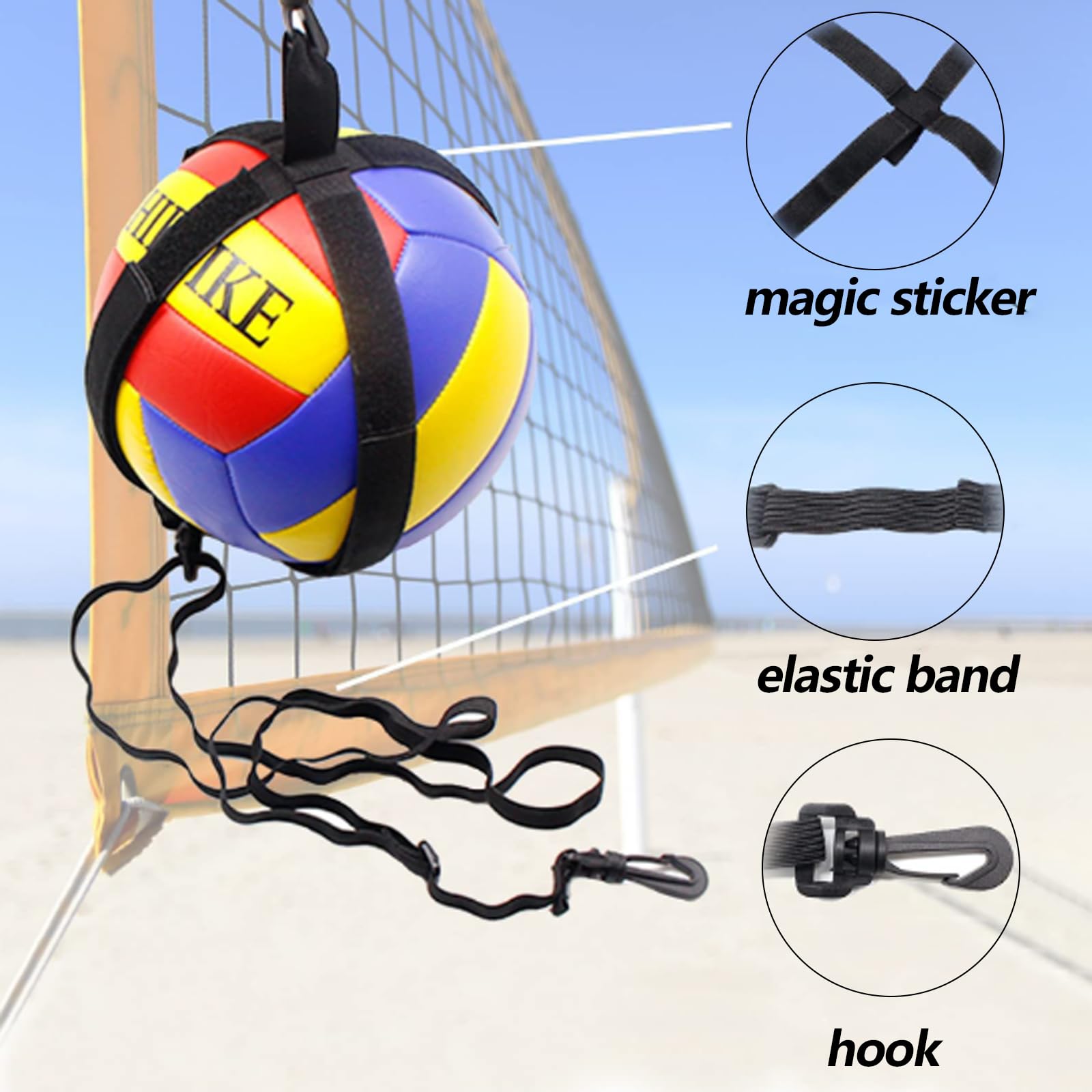 Aisny Adjustable Volleyball Training Equipment Set - Resistance Band, Belt & Solo Practice Kit for Volleyball Serving - Perfect for Home, Gym & Team Training