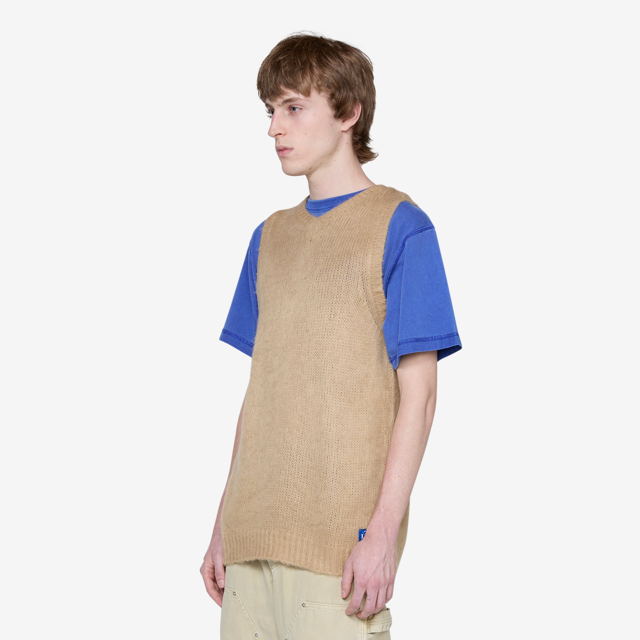 Men's Bison Leather Vest in Tan - Stylish & Durable for Outdoor Adventures, Motorcycle Riding & Casual Wear
