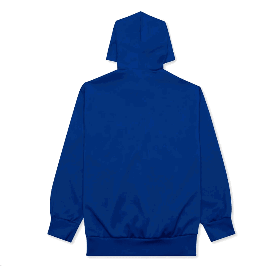 COMME DES GARCONS Play Hoodie - Blue Cotton Pullover Sweatshirt for Men & Women | Casual Streetwear, Loungewear & Everyday Comfort