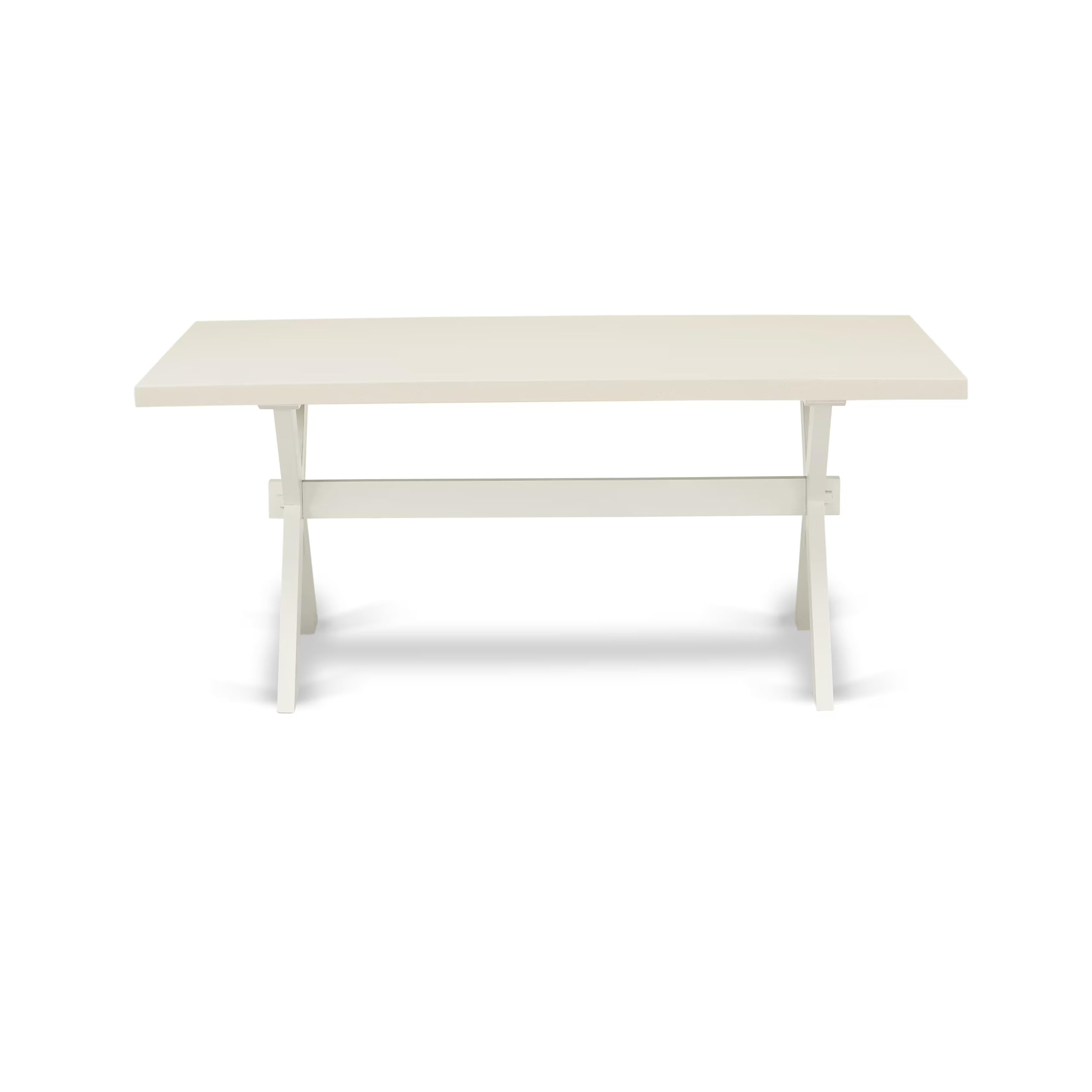 East West Furniture X027BA201-5 5-Piece Kitchen Dining Set - 40x72 Inch Rectangle Table with X-Legs & 4 Cream Fabric Chairs - Modern 4-Seater Table Set for Small Spaces - Perfect for Breakfast Nooks, Apartments, and Cozy Family Meals